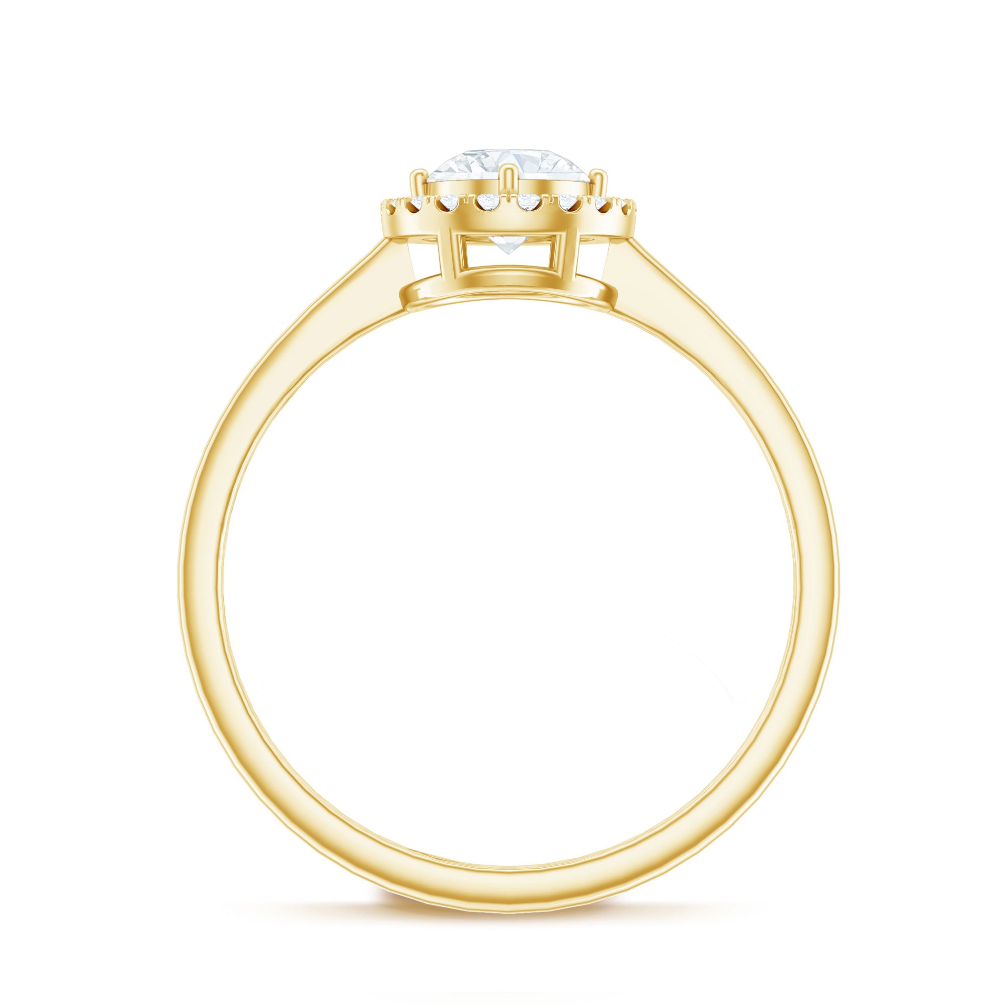 Cubic Zirconia Floating Halo Promise Ring AAAA - Rosec Jewels