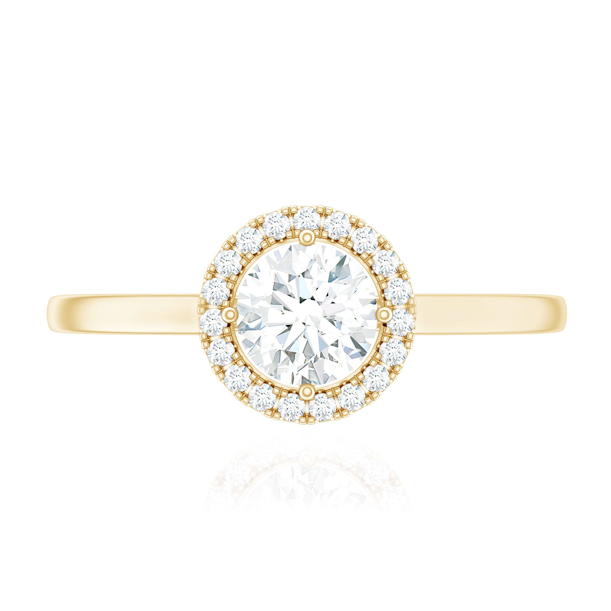 Cubic Zirconia Floating Halo Promise Ring AAAA - Rosec Jewels