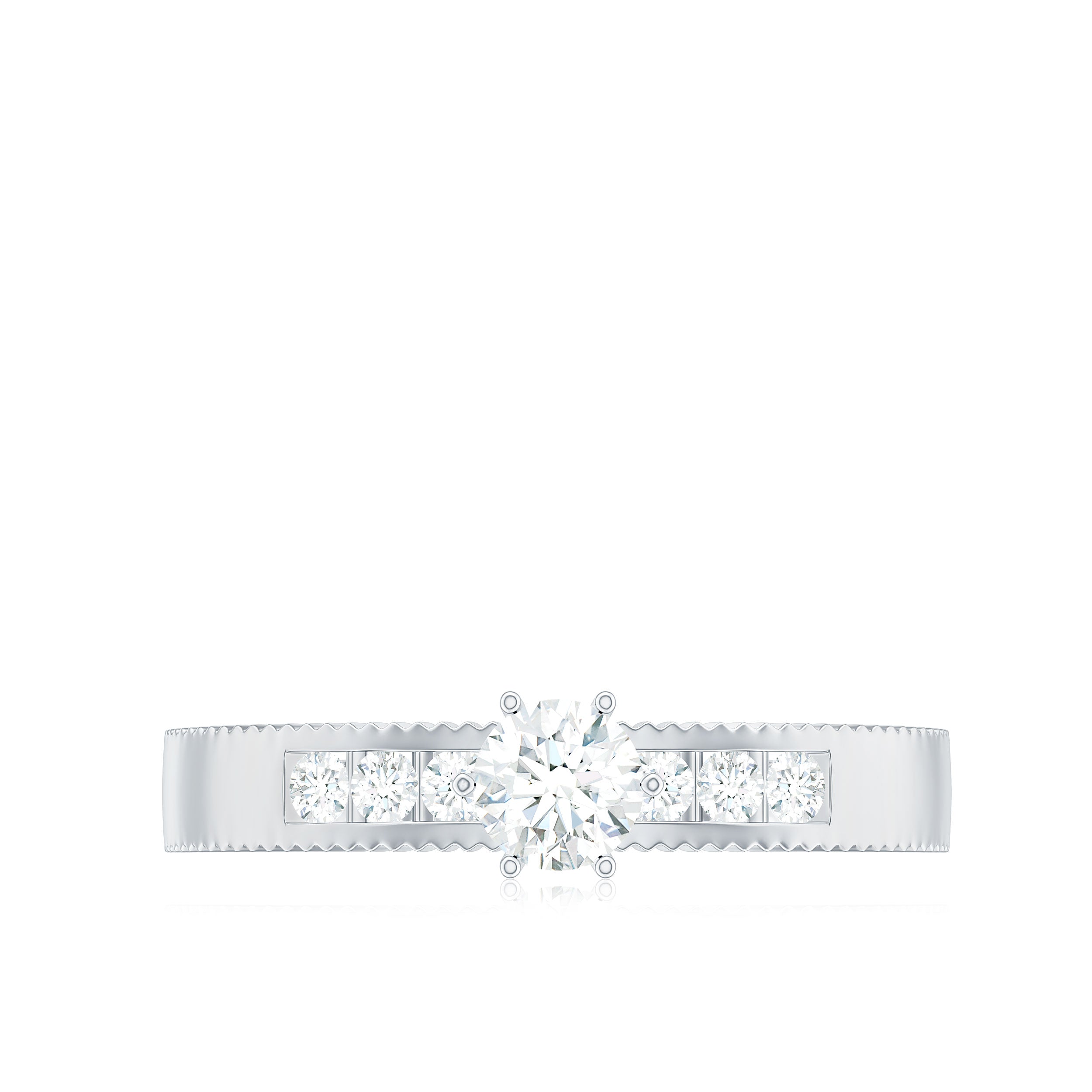 Natural Diamond Solitaire Engagement Ring for Women Natural - ( HI-SI ) - Rosec Jewels