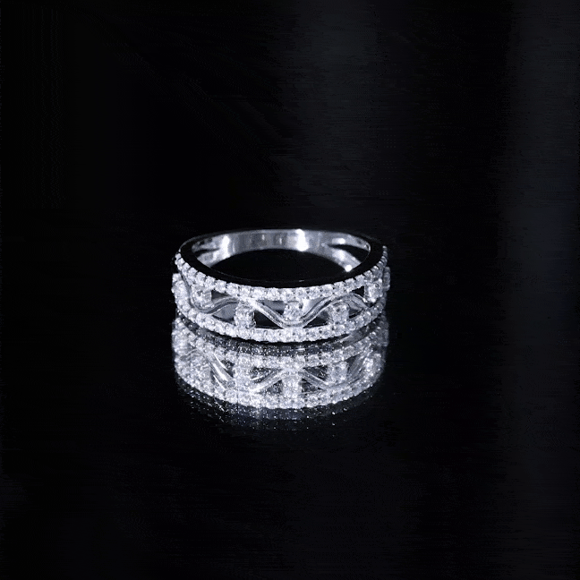 Certified Moissanite Wedding Anniversary Band for Her D-VS1 - Rosec Jewels