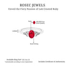 Oval Shape Lab Grown Ruby Solitaire Celtic Knot Ring Lab Created Ruby - ( AAAA ) - Quality 92.5 Sterling Silver 8 - Rosec Jewels