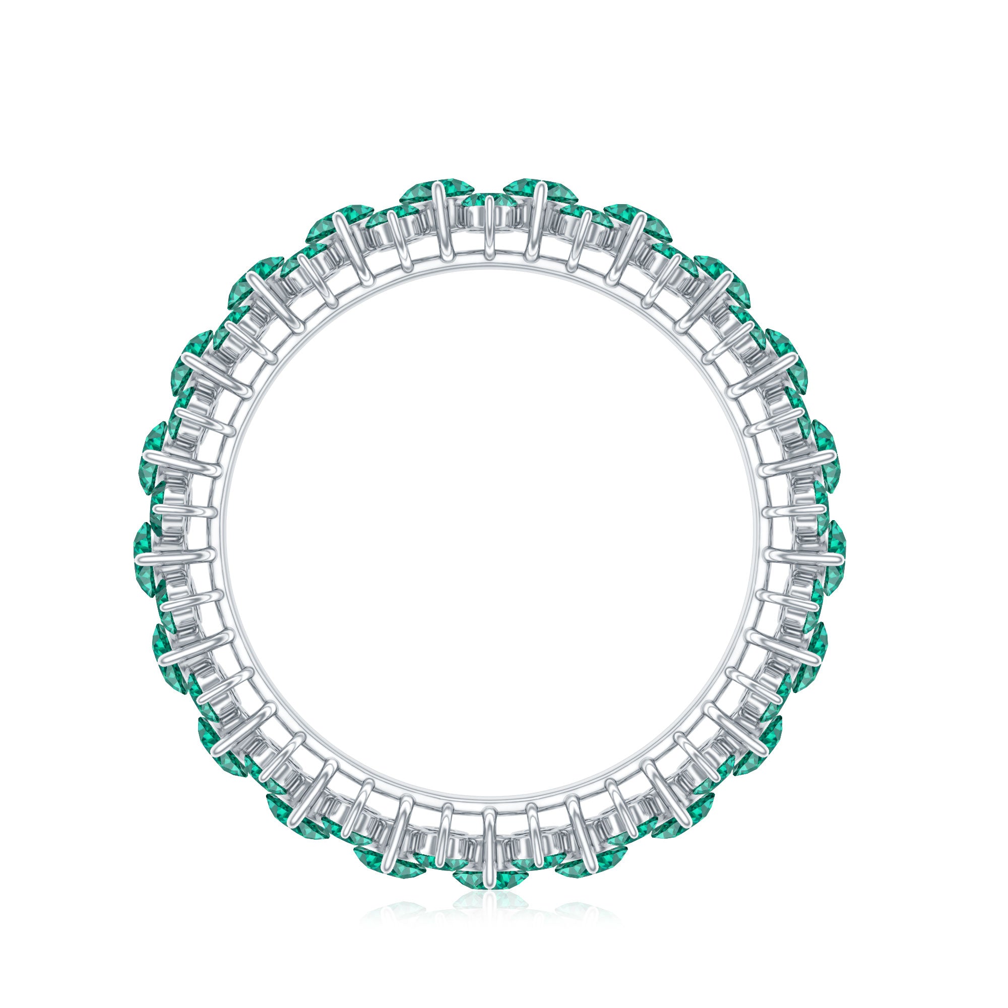 Certified Lab Grown Emerald Eternity Anniversary Band AAAA - Rosec Jewels