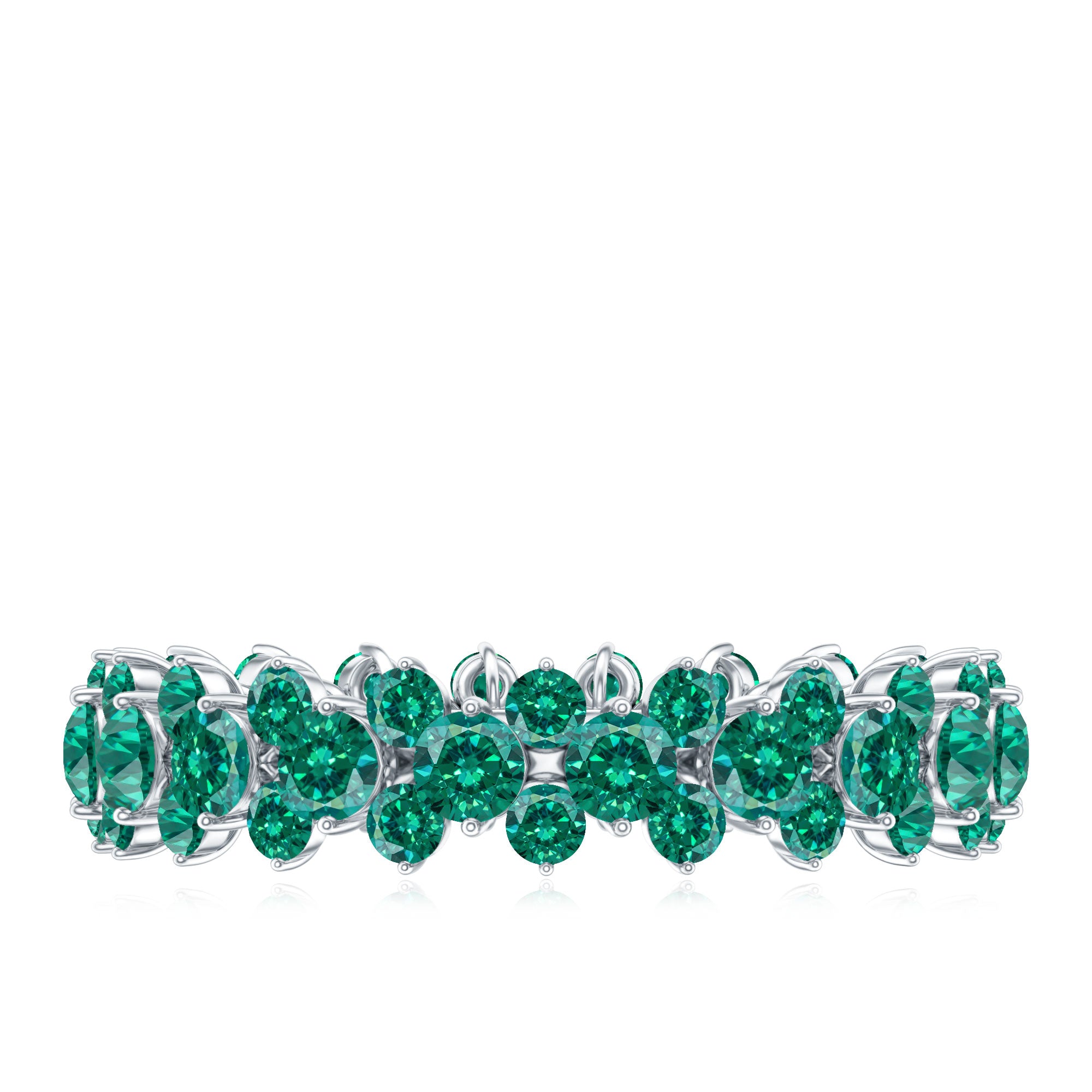 Certified Lab Grown Emerald Eternity Anniversary Band AAAA - Rosec Jewels