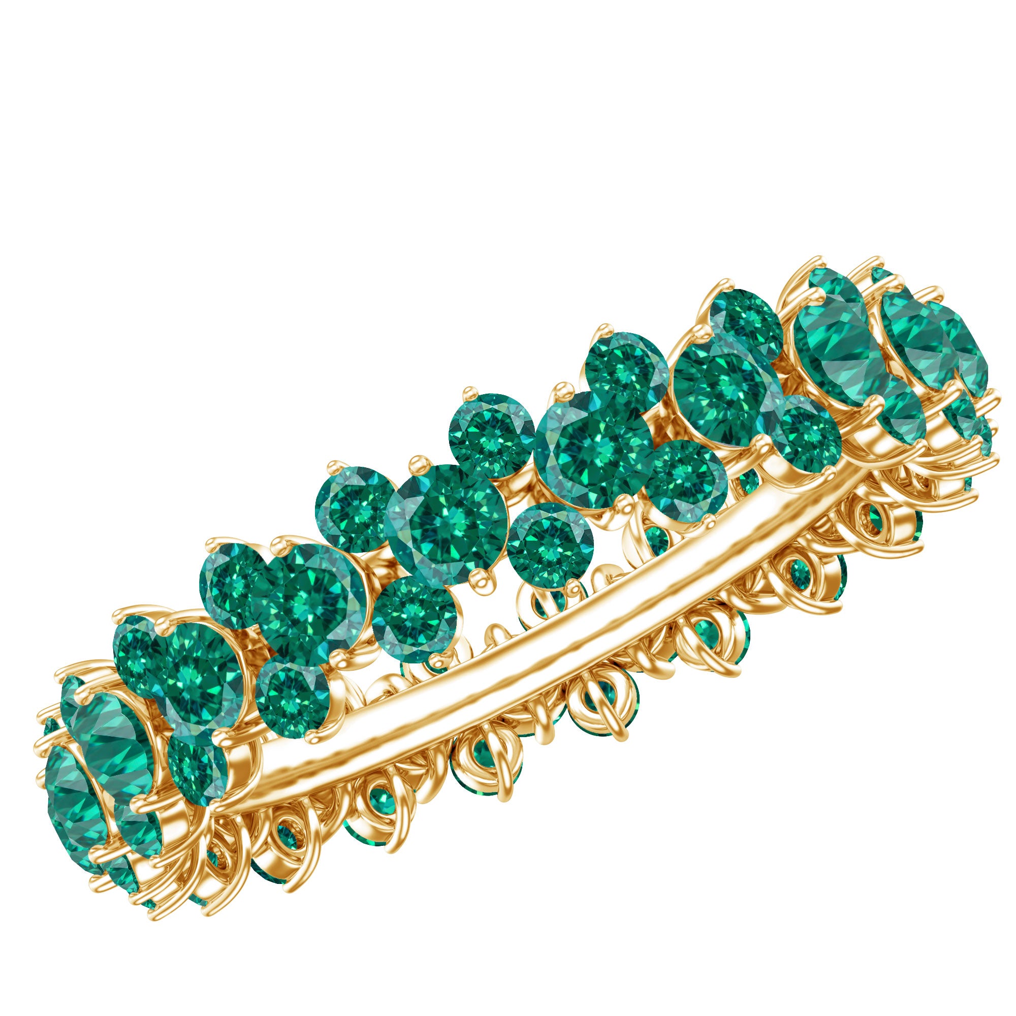 Certified Lab Grown Emerald Eternity Anniversary Band AAAA - Rosec Jewels