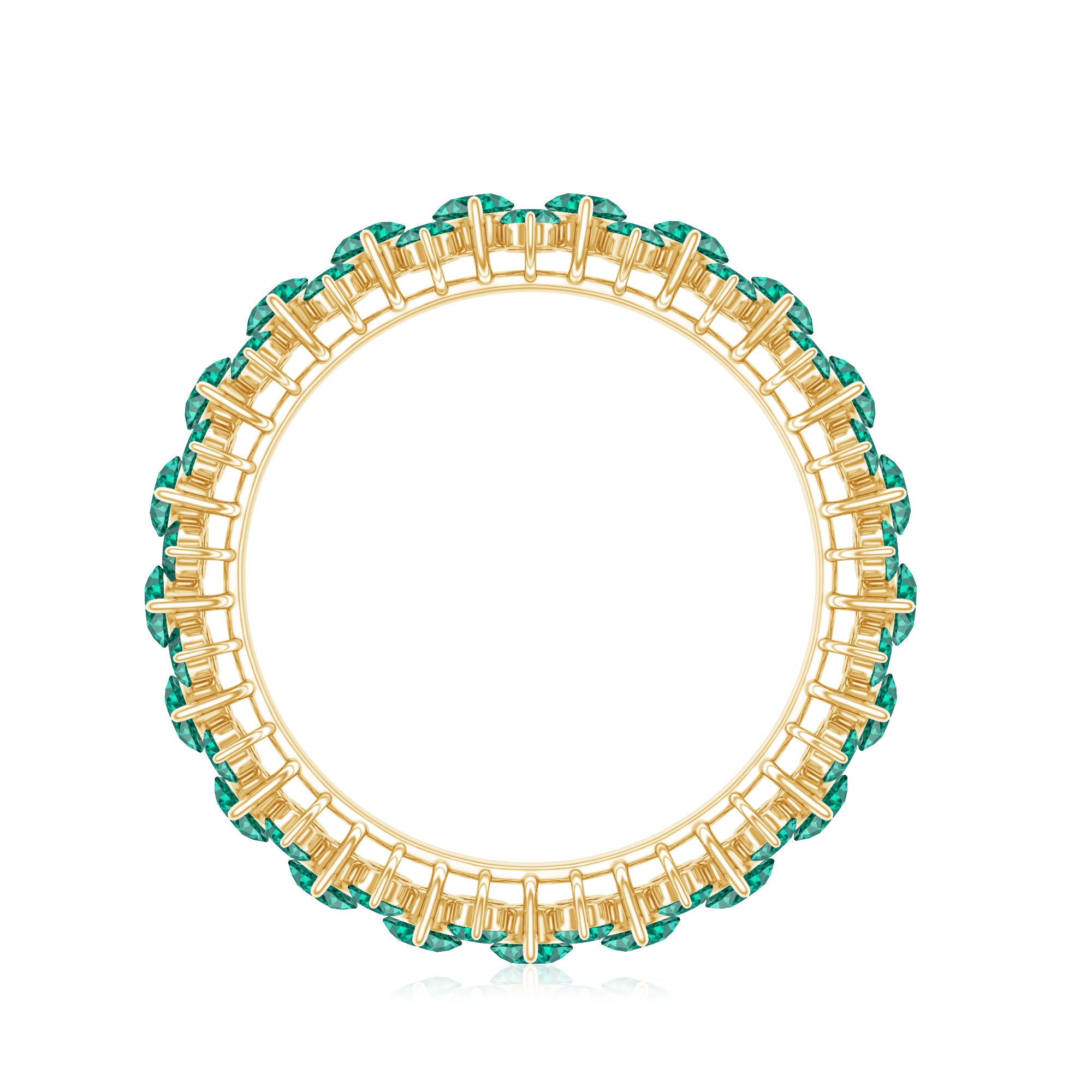 Certified Lab Grown Emerald Eternity Anniversary Band AAAA - Rosec Jewels
