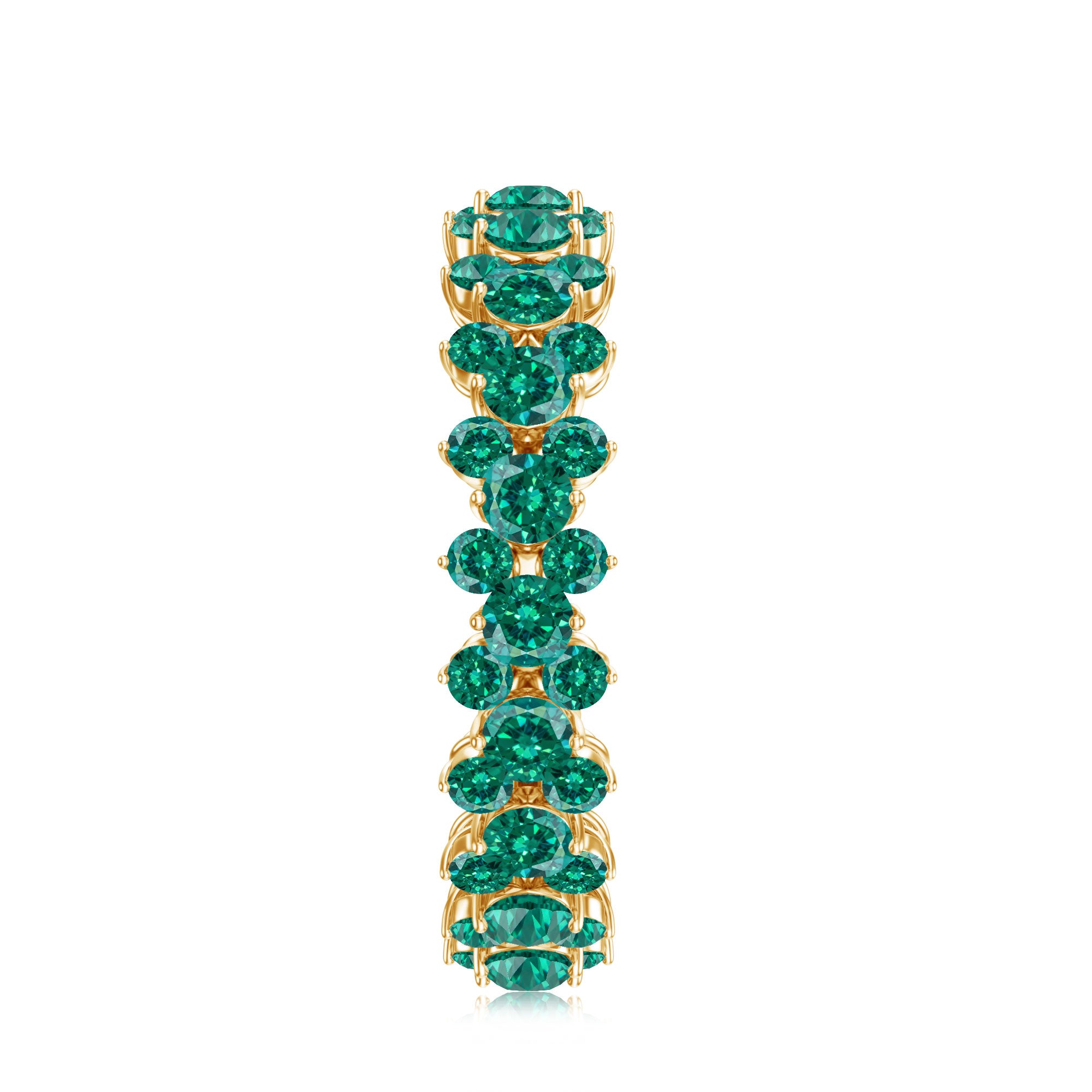 Certified Lab Grown Emerald Eternity Anniversary Band AAAA - Rosec Jewels