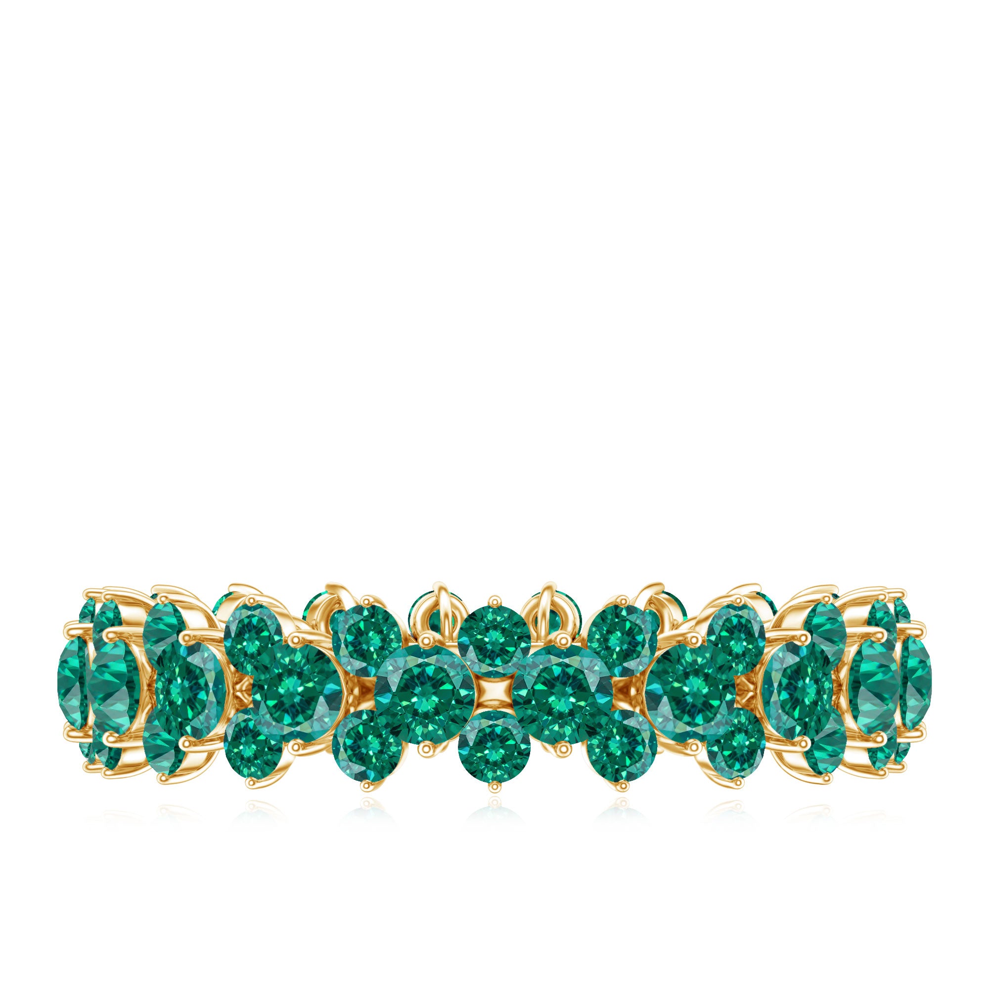 Certified Lab Grown Emerald Eternity Anniversary Band AAAA - Rosec Jewels