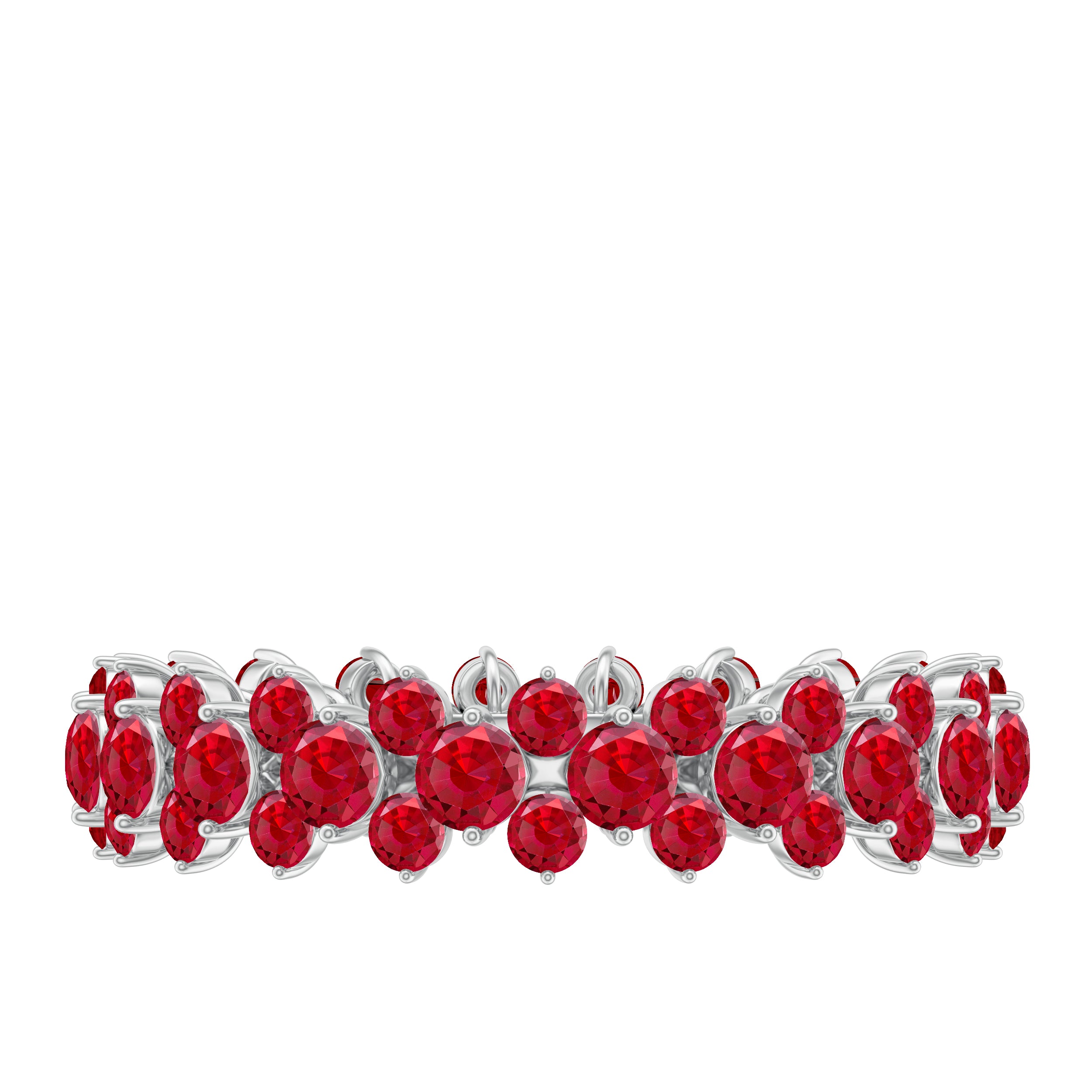 Rosec Jewels-Lab Created Ruby Cluster Wedding Band for Women