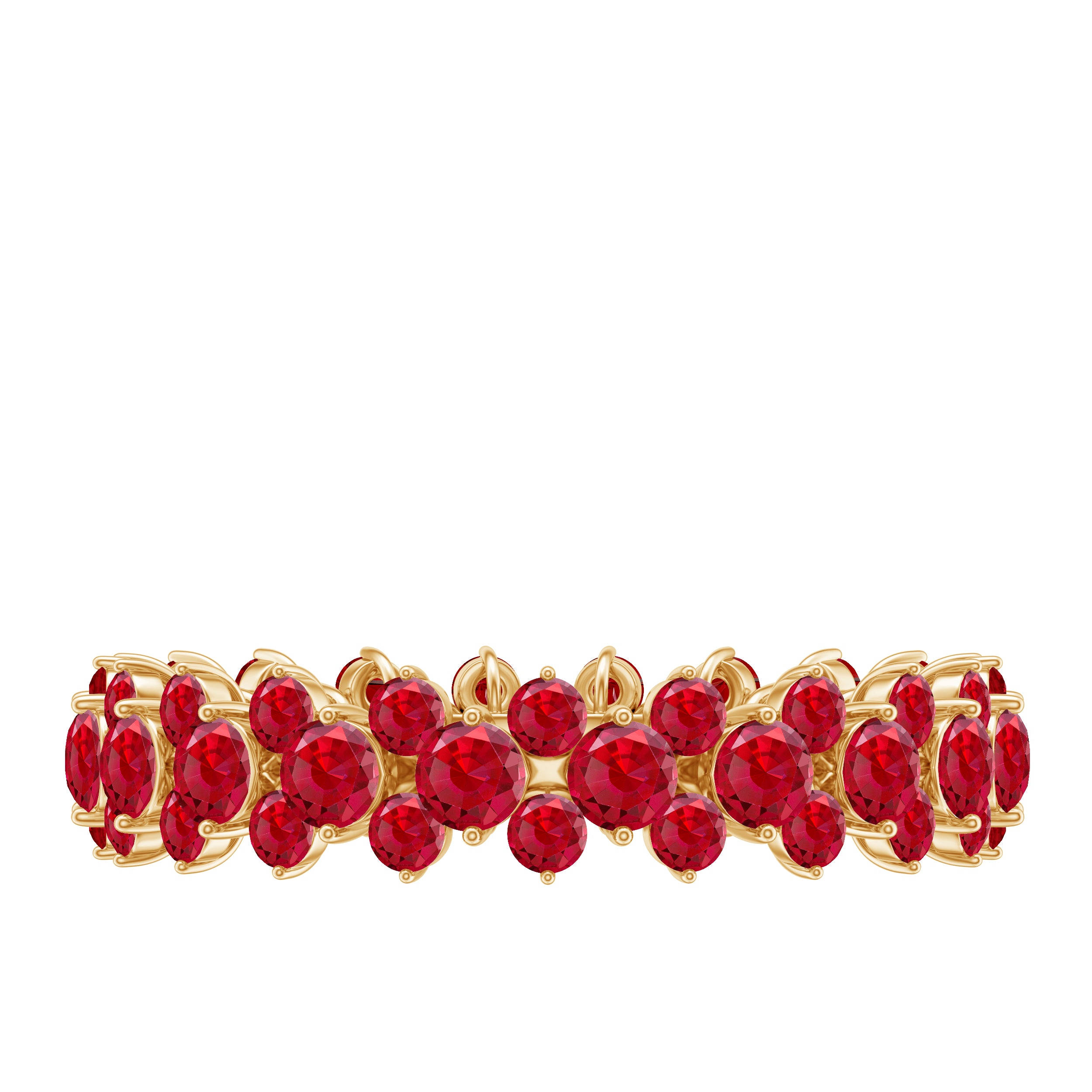 Rosec Jewels-Lab Created Ruby Cluster Wedding Band for Women