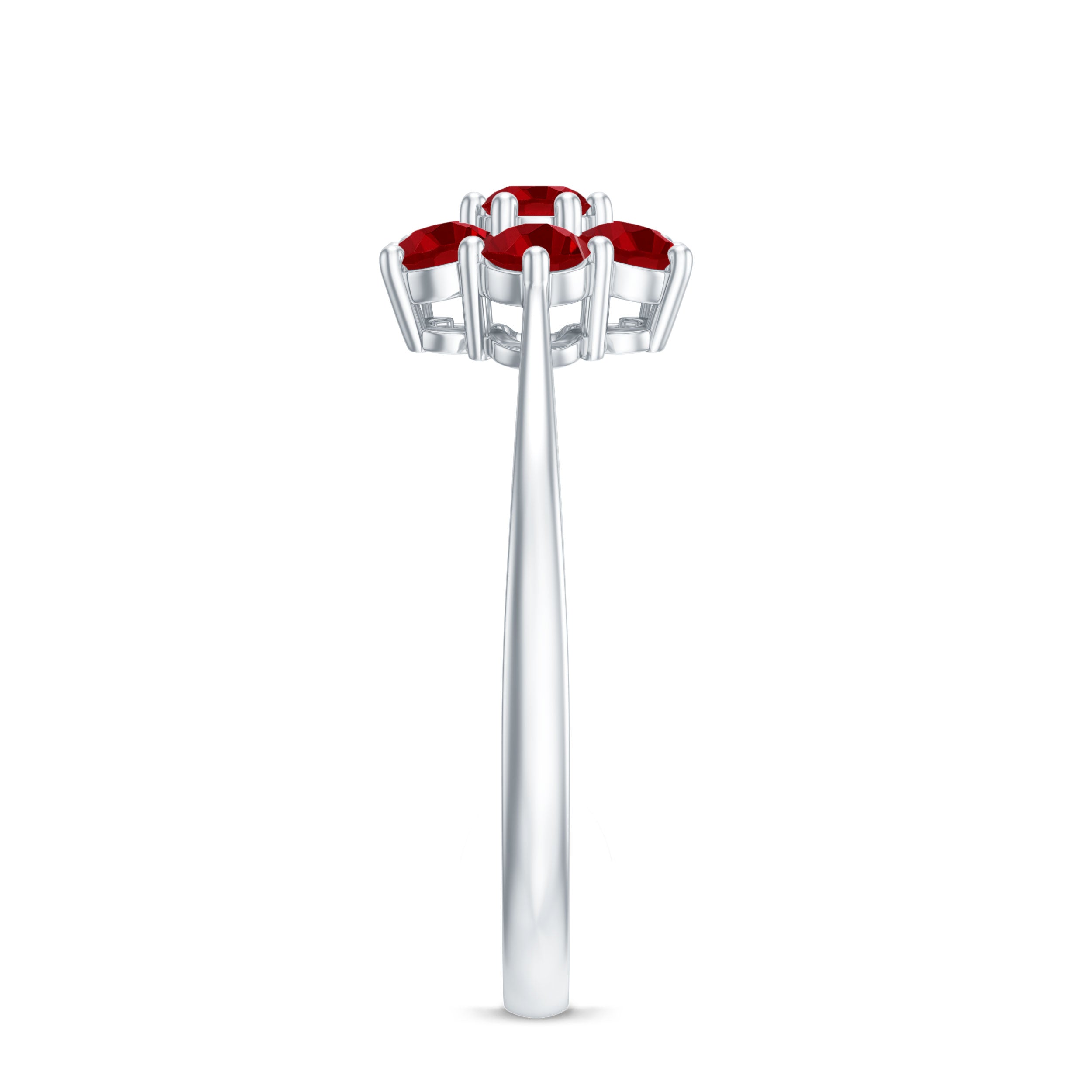 Rosec Jewels-1 CT Round Cut Lab Created Ruby Cluster Ring