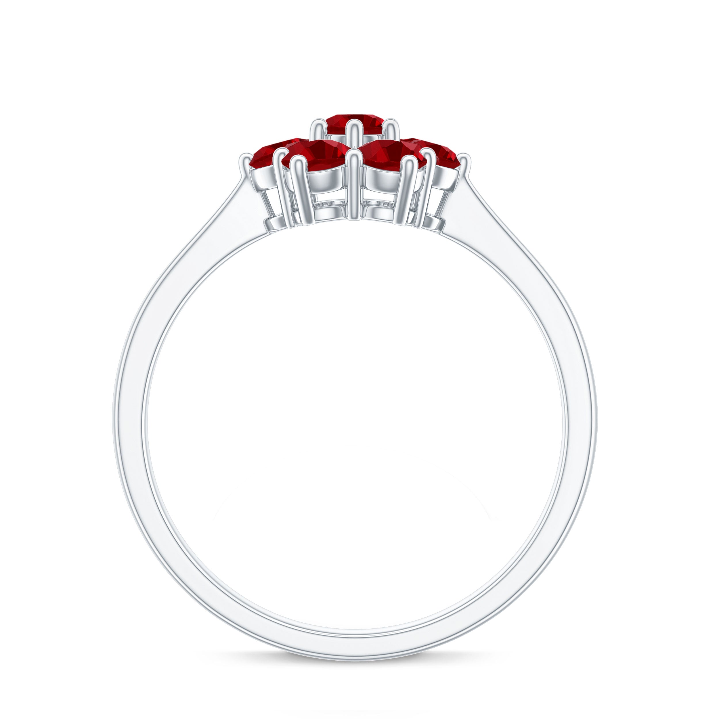 Rosec Jewels-1 CT Round Cut Lab Created Ruby Cluster Ring