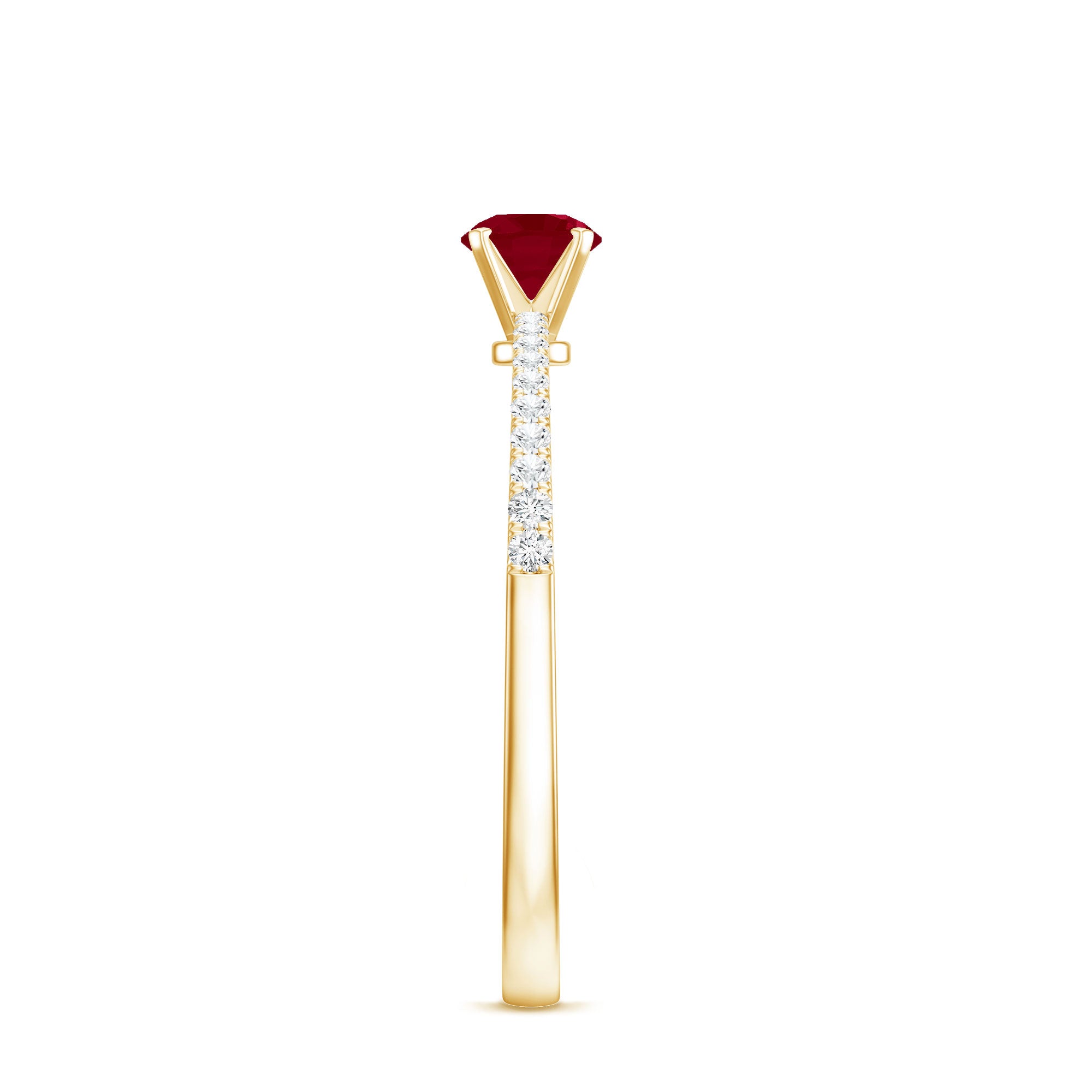 Natural 0.6 Carat Ruby Promise Ring with Diamond AAA - Rosec Jewels