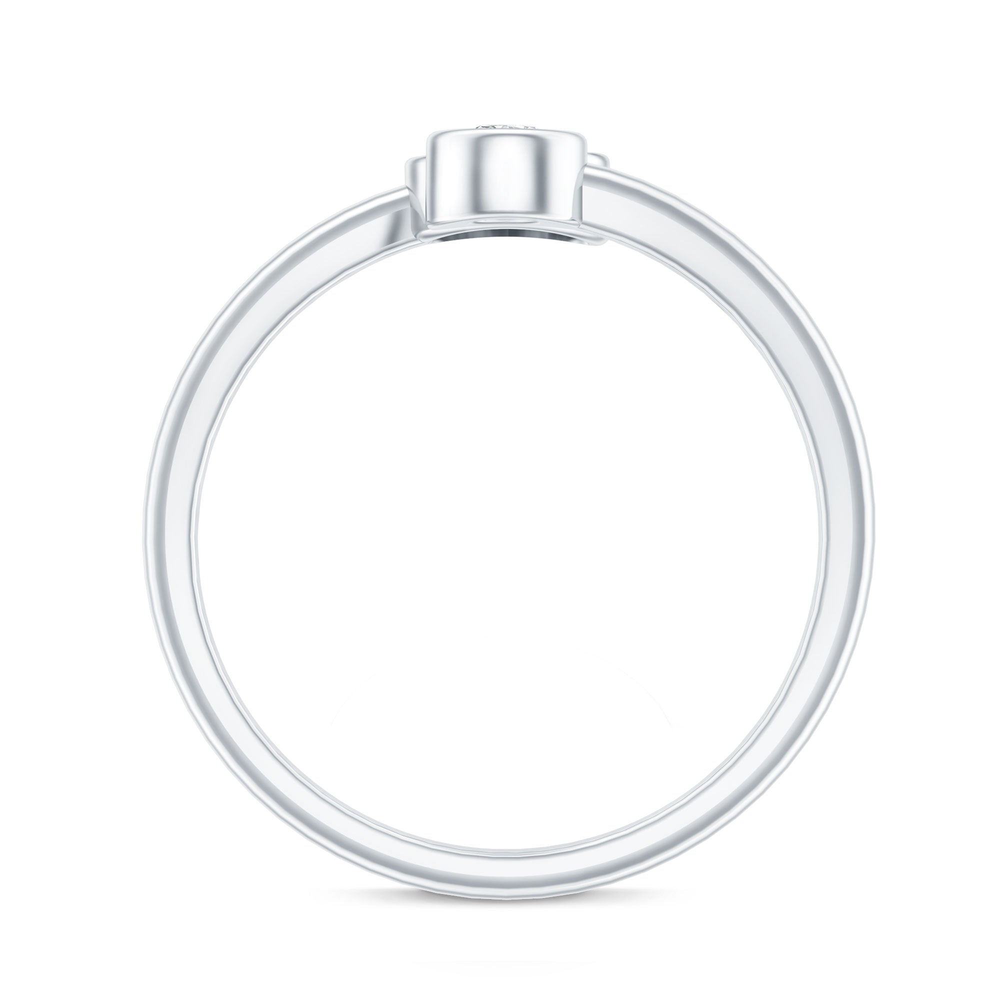 Bezel Set Moissanite and Enameled Evil Eye Ring D-VS1 - Rosec Jewels