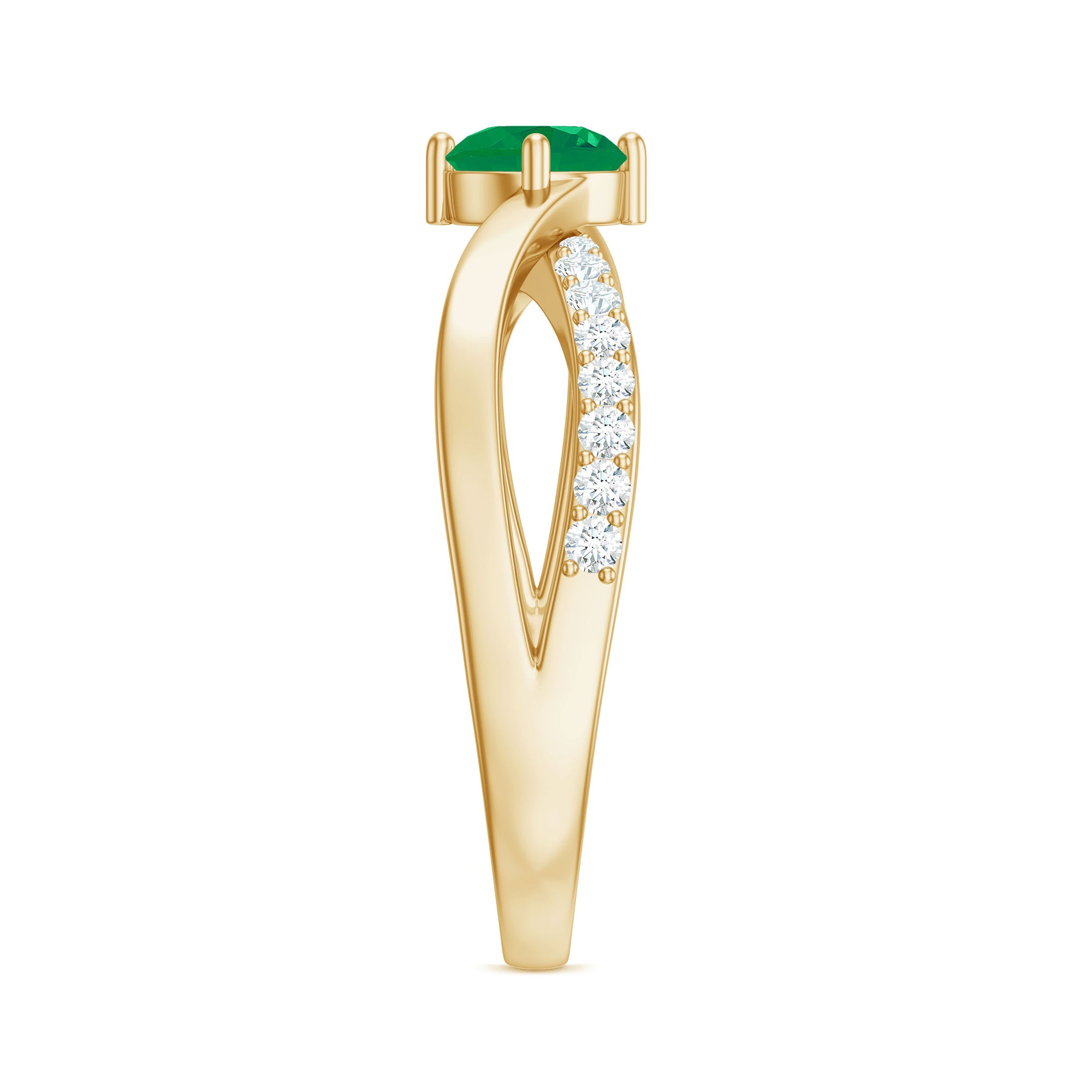 Rosec Jewels-Real Emerald Infinity Promise Ring with Diamond
