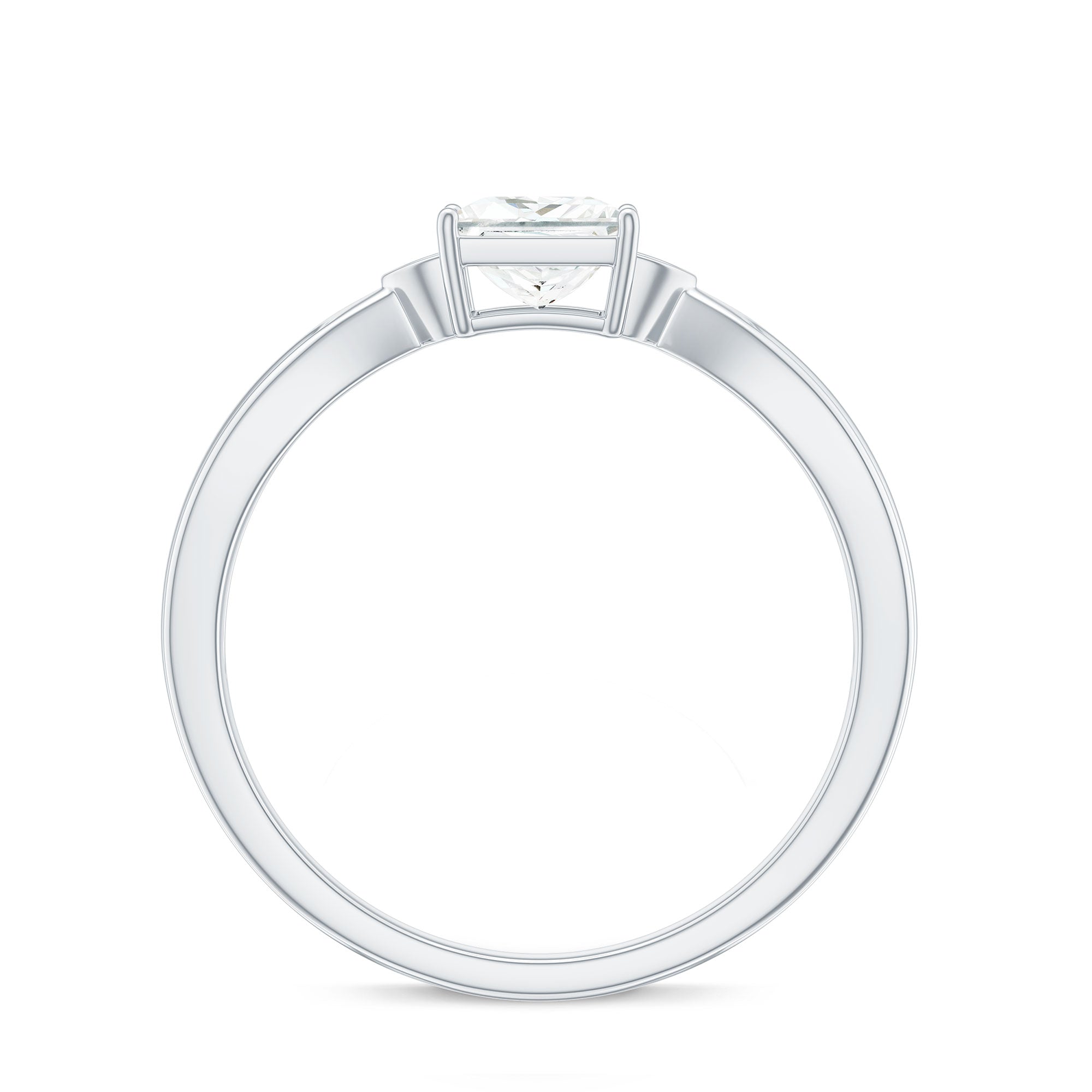 5MM Princess Cut Moissanite Solitaire Promise Ring for Her D-VS1 - Rosec Jewels