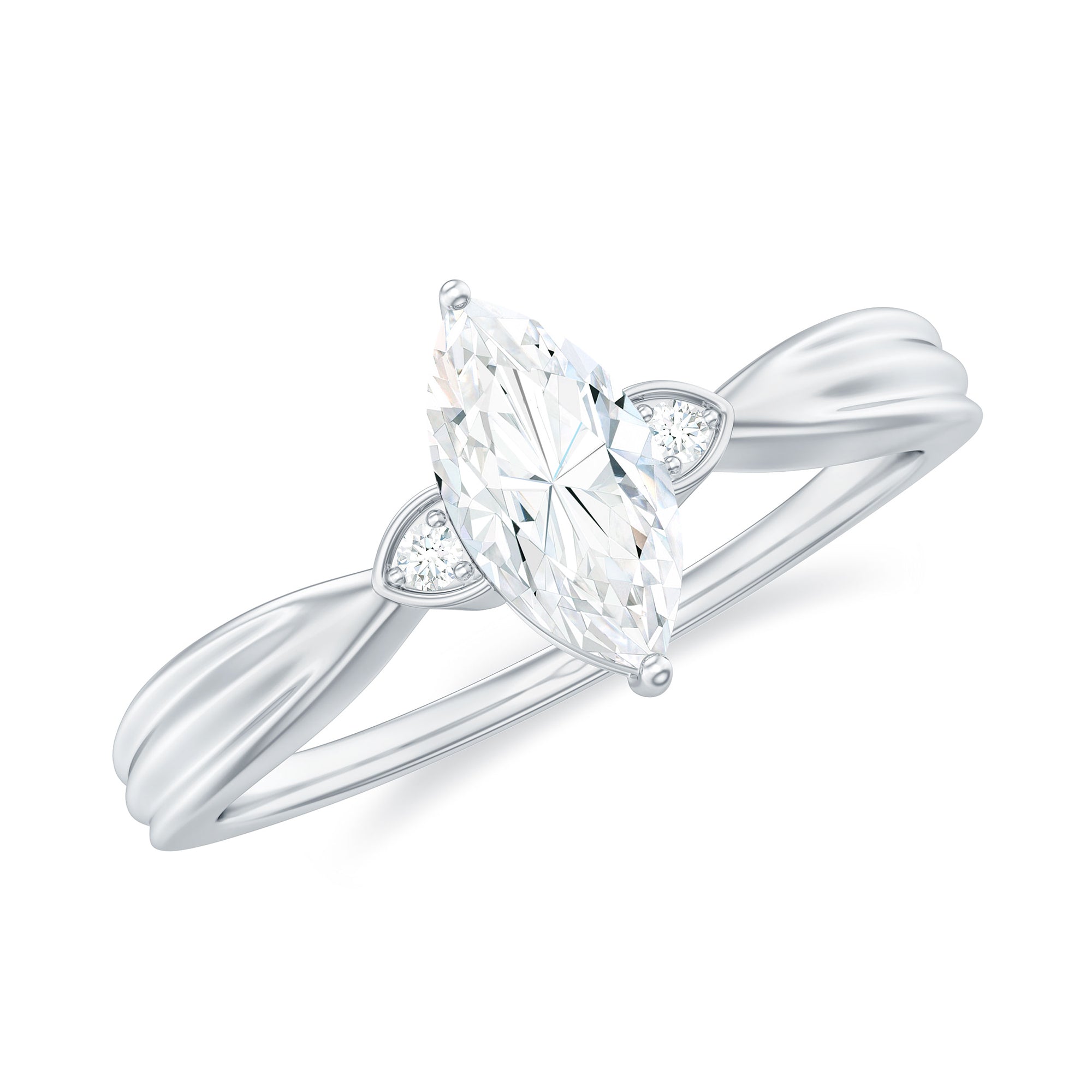 Marquise Cut Moissanite Solitaire Ring