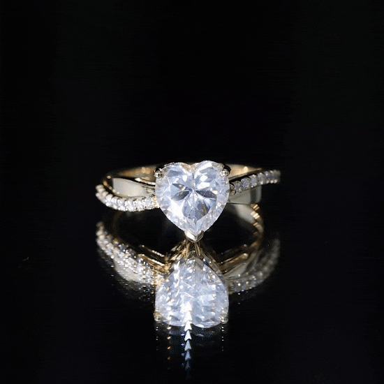Heart Shape Moissanite Solitaire Engagement Ring for Her D-VS1 - Rosec Jewels