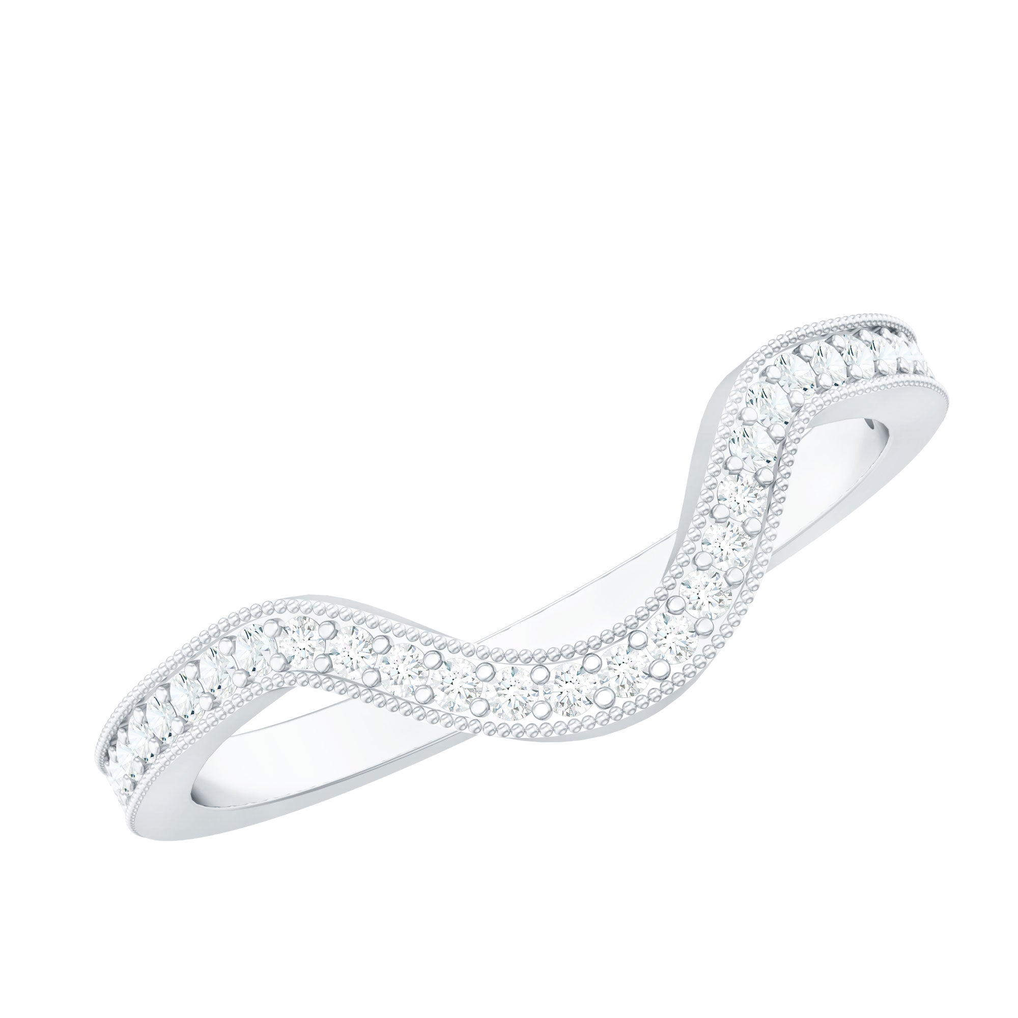 Certified Moissanite Curved Enhancer Band For Women