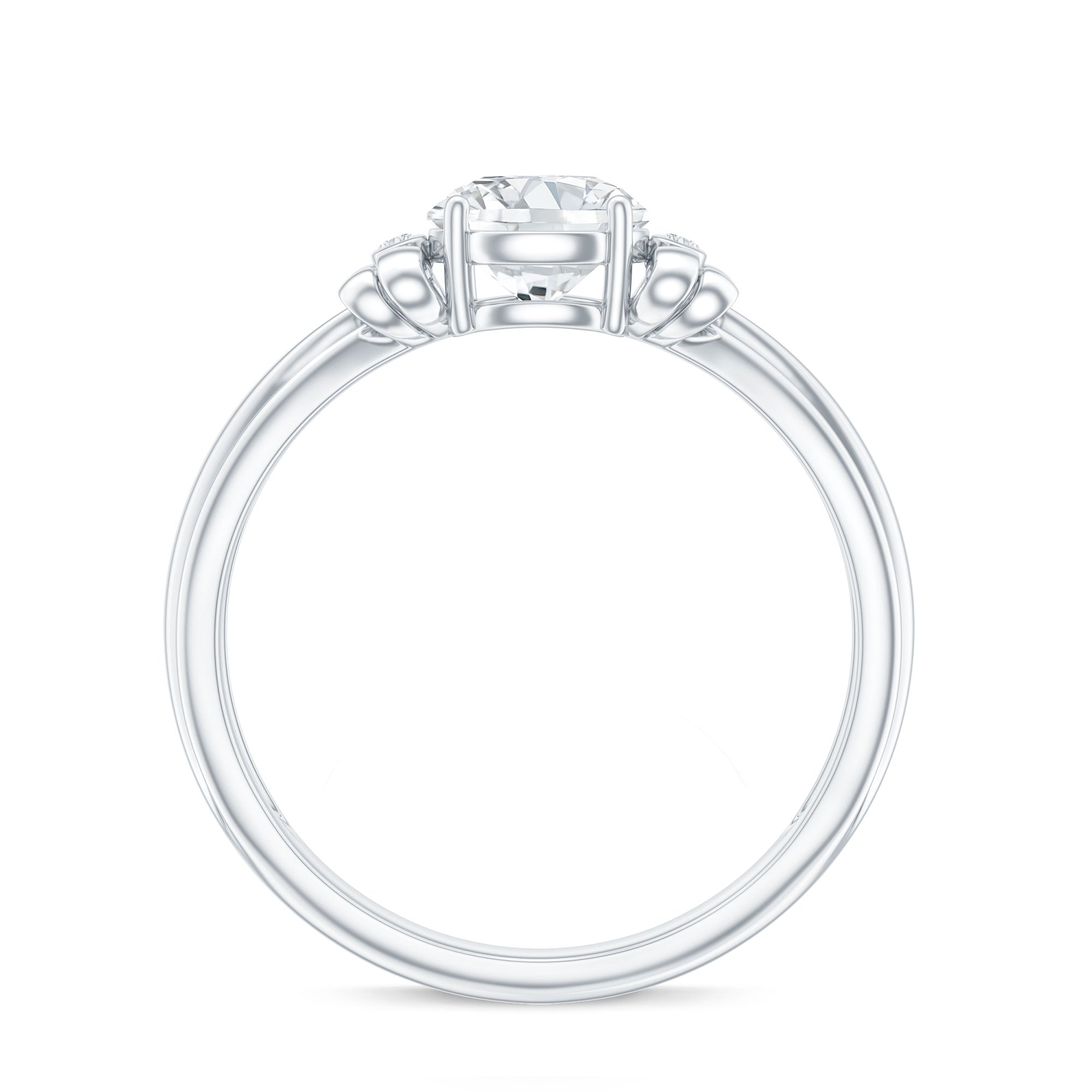 Certified Moissanite Engagement Ring with Bow Ribbon D-VS1 - Rosec Jewels