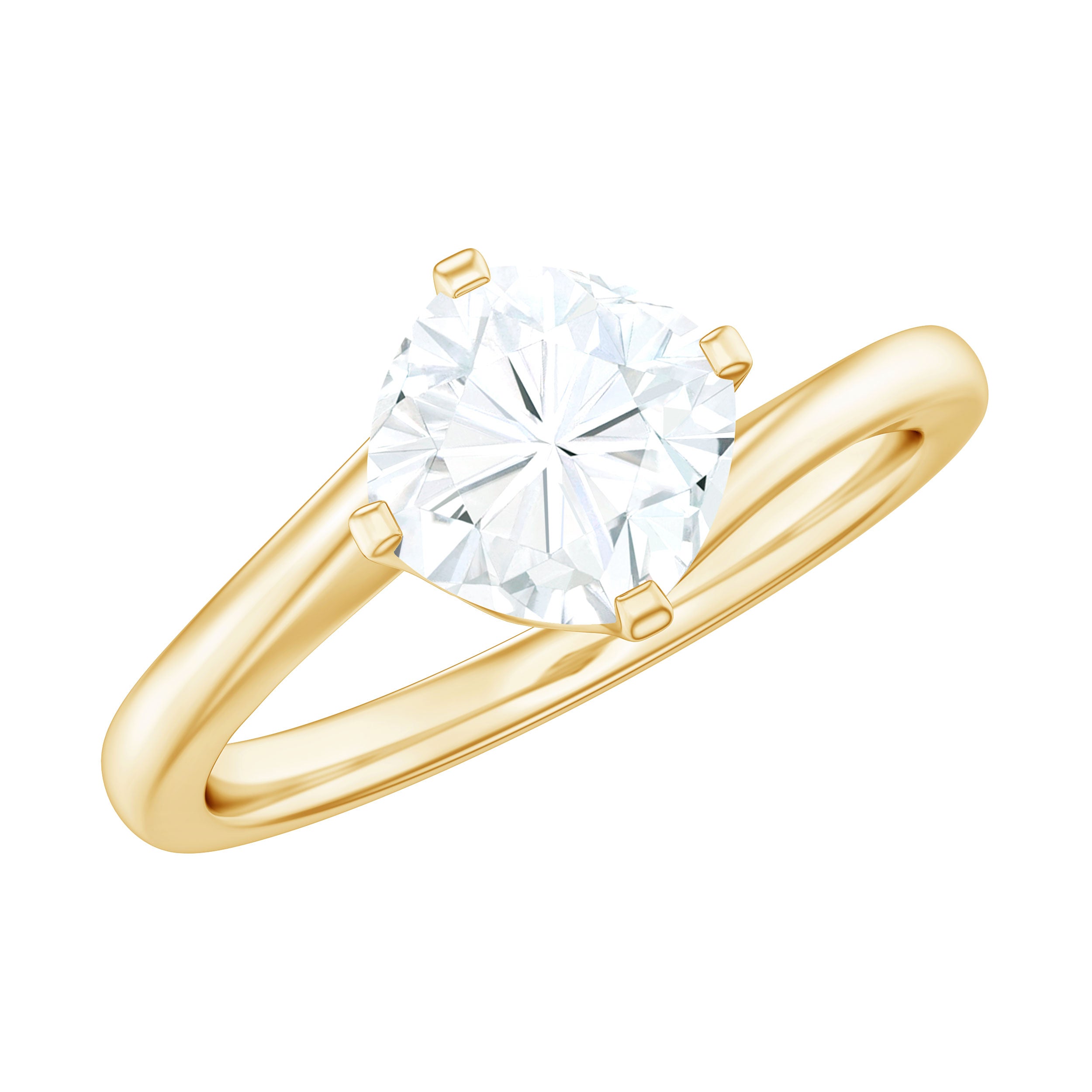 1.7 Carat Cushion Cut Moissanite Bypass Engagement Ring D-VS1 - Rosec Jewels
