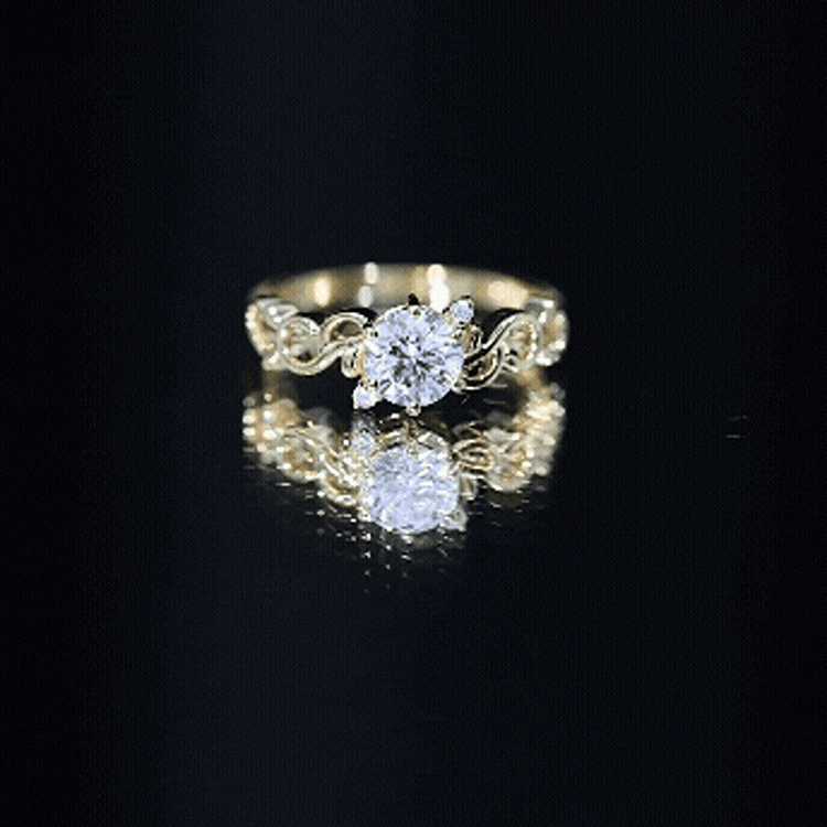 Rosec Jewels-Lab Grown Diamond Art Deco Engagement Ring