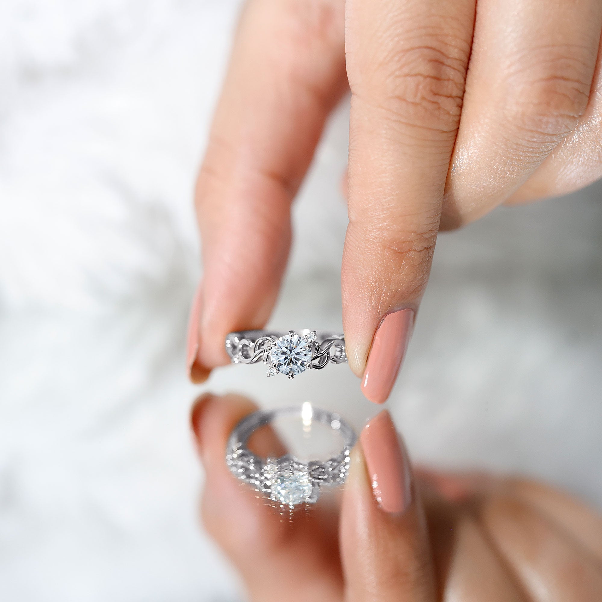 Rosec Jewels-Lab Grown Diamond Art Deco Engagement Ring