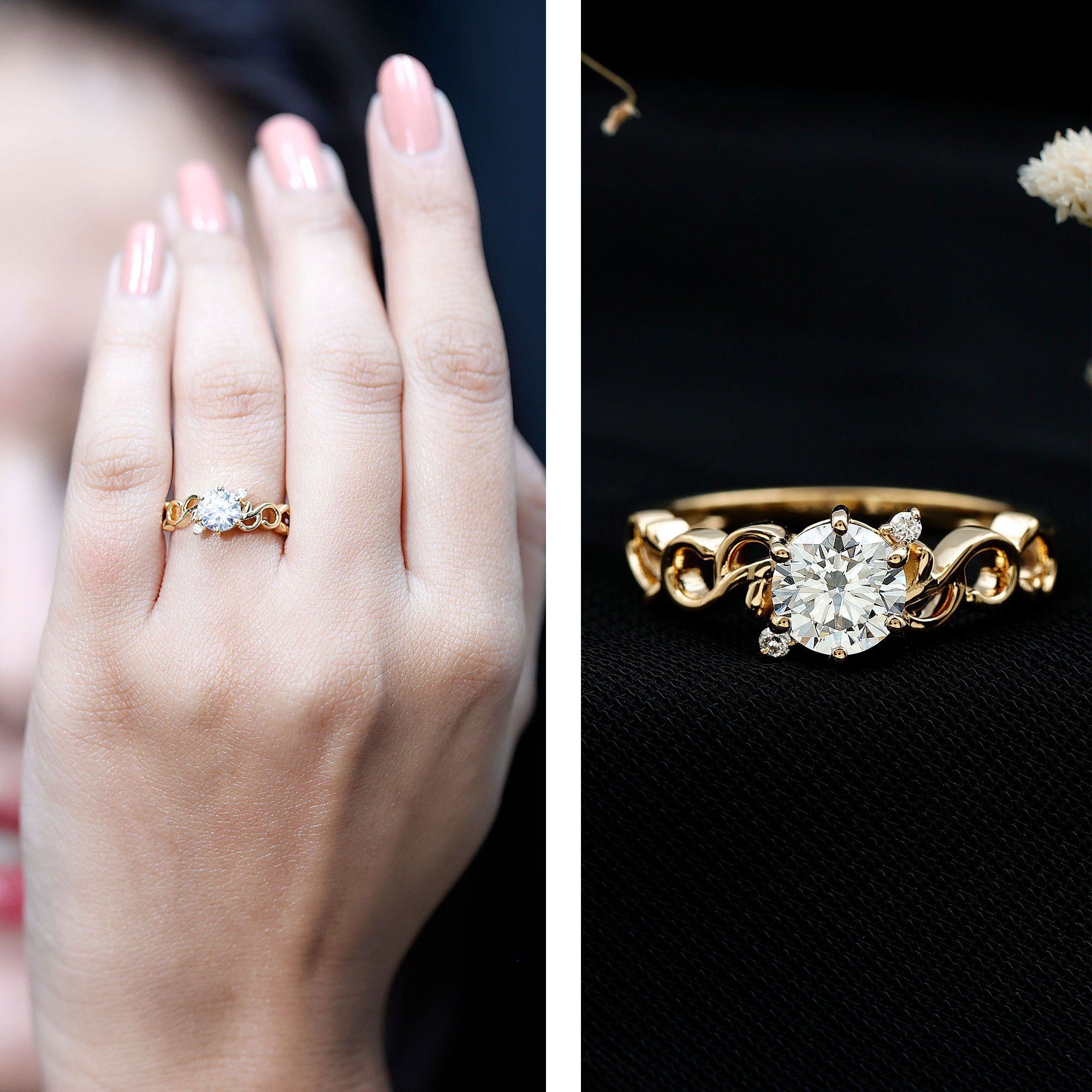 Rosec Jewels-Lab Grown Diamond Art Deco Engagement Ring