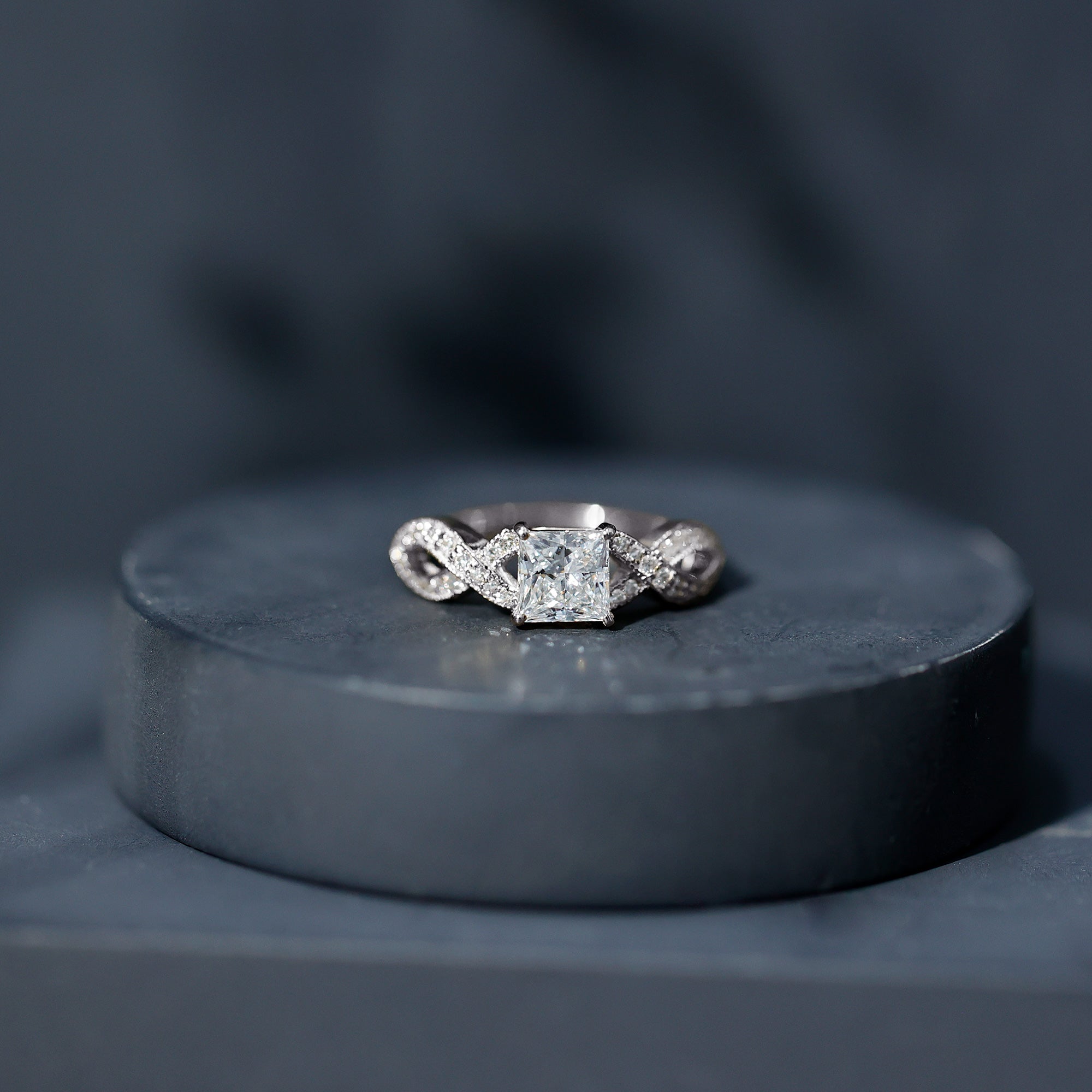 Lab Grown Diamond Princess Cut Engagement Ring For Her Lab - ( EF-VS ) - Rosec Jewels