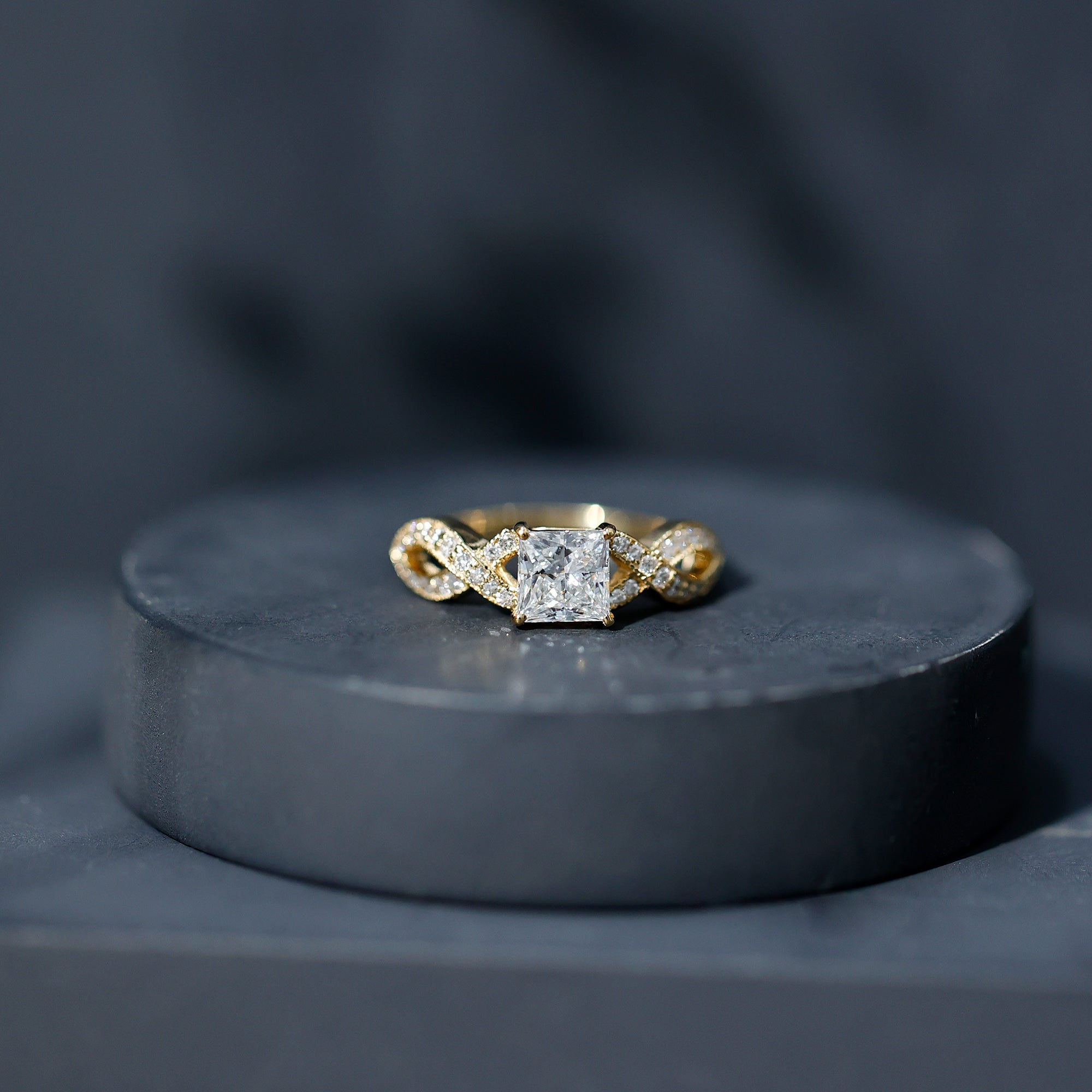 Lab Grown Diamond Princess Cut Engagement Ring For Her Lab - ( EF-VS ) - Rosec Jewels