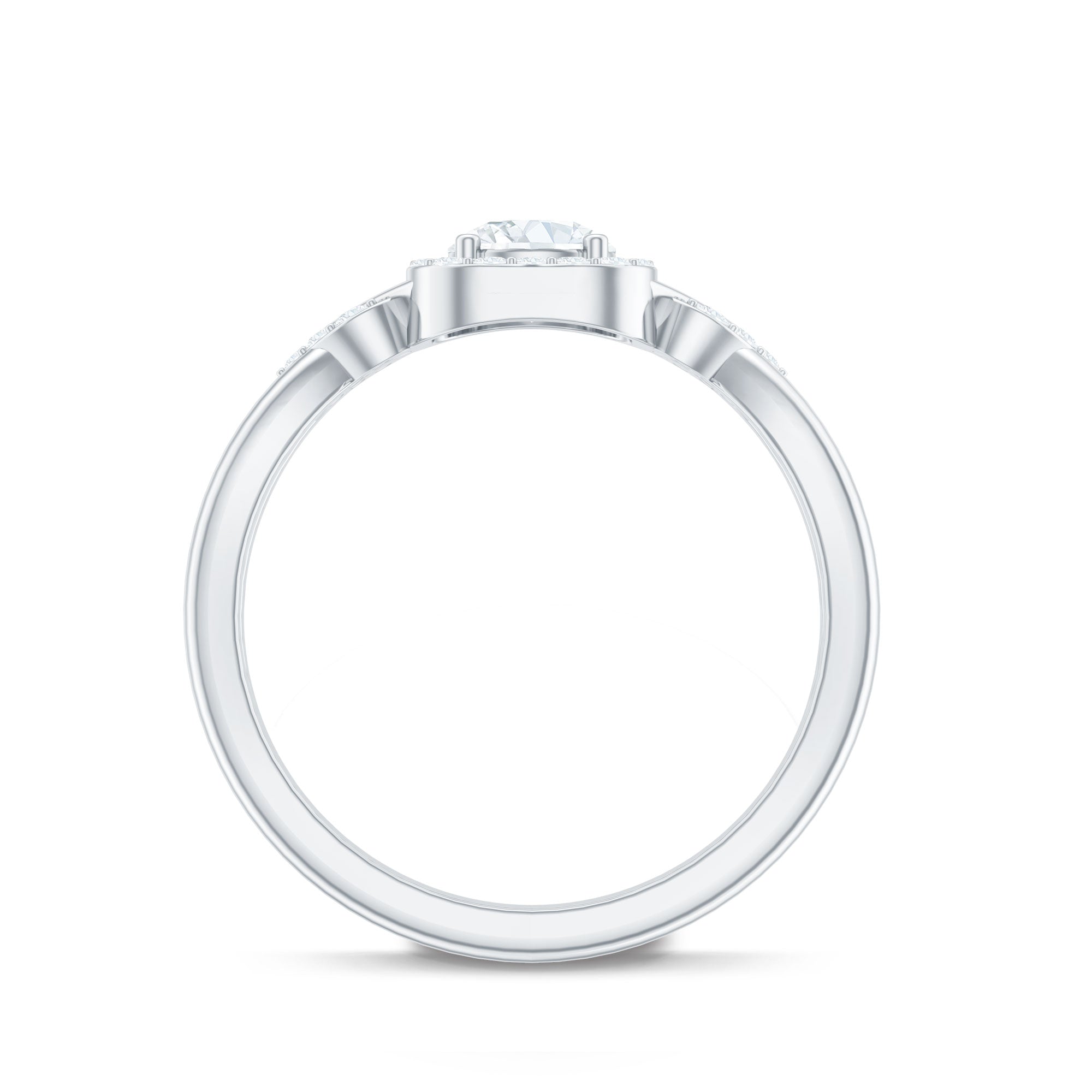Lab Grown Diamond Halo Engagement Ring Lab - ( EF-VS ) - Rosec Jewels
