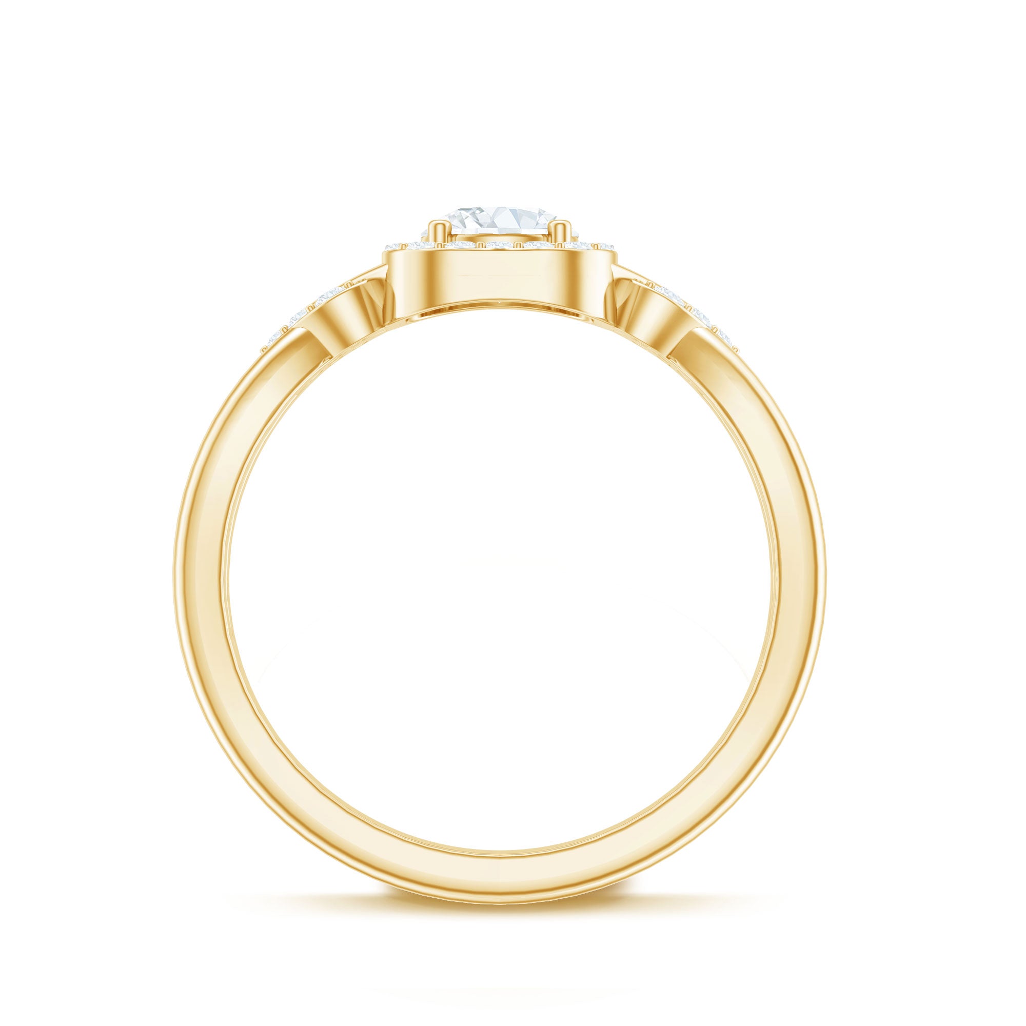 Lab Grown Diamond Halo Engagement Ring Lab - ( EF-VS ) - Rosec Jewels