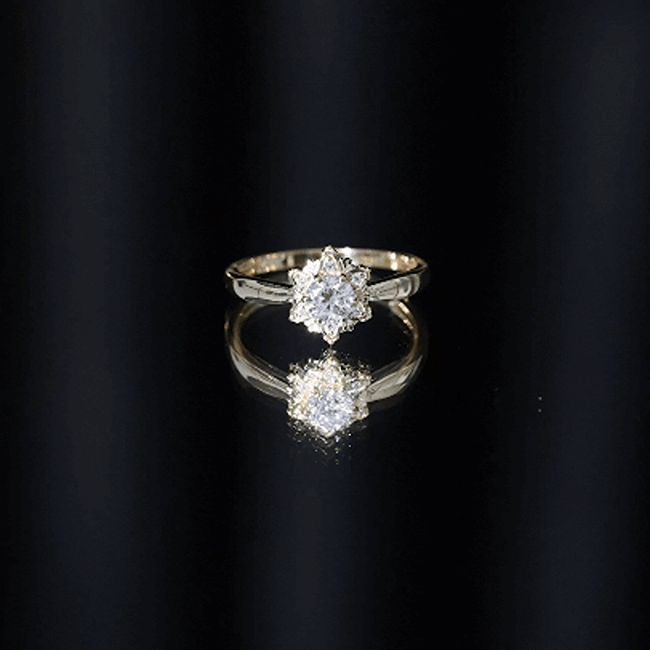 Certified Lab Grown Diamond Floral Engagement Ring for Women Lab - ( EF-VS ) - Rosec Jewels
