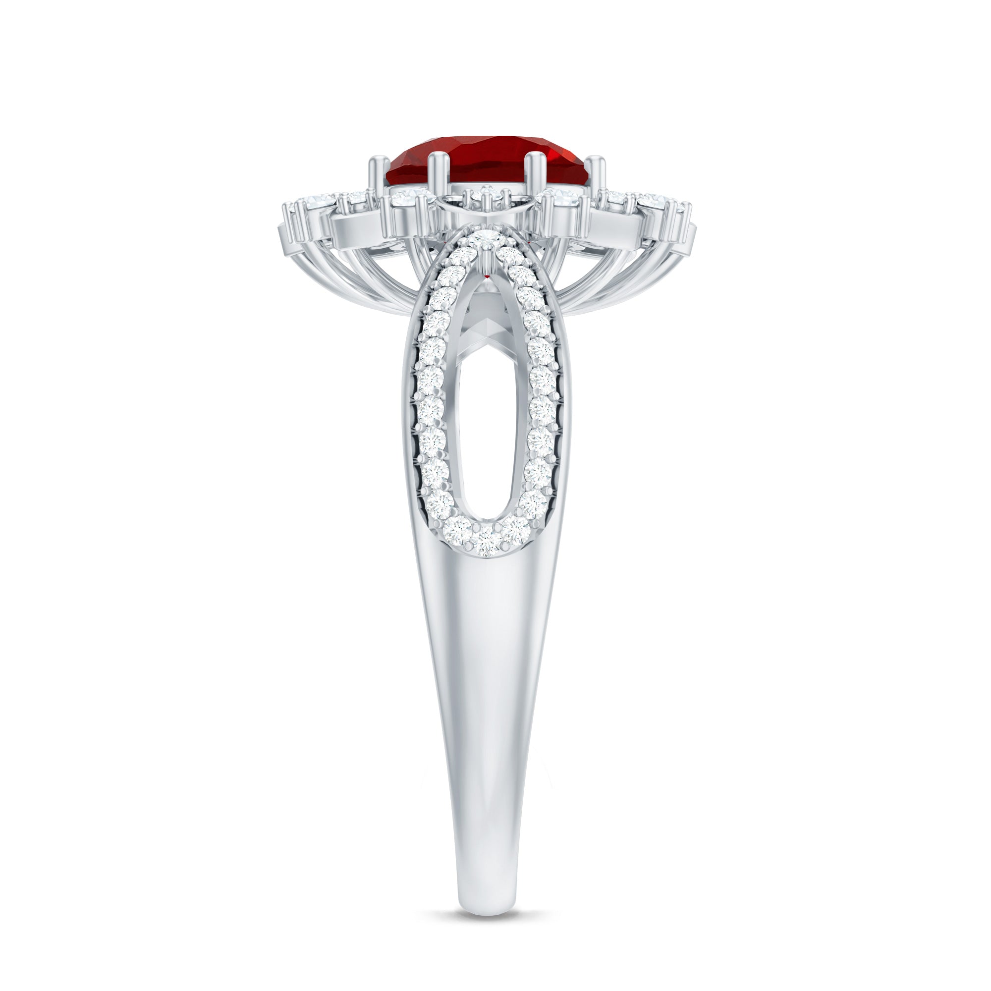 Lab Grown Ruby and Diamond Antique Looking Engagement Ring For Women AAAA - Rosec Jewels