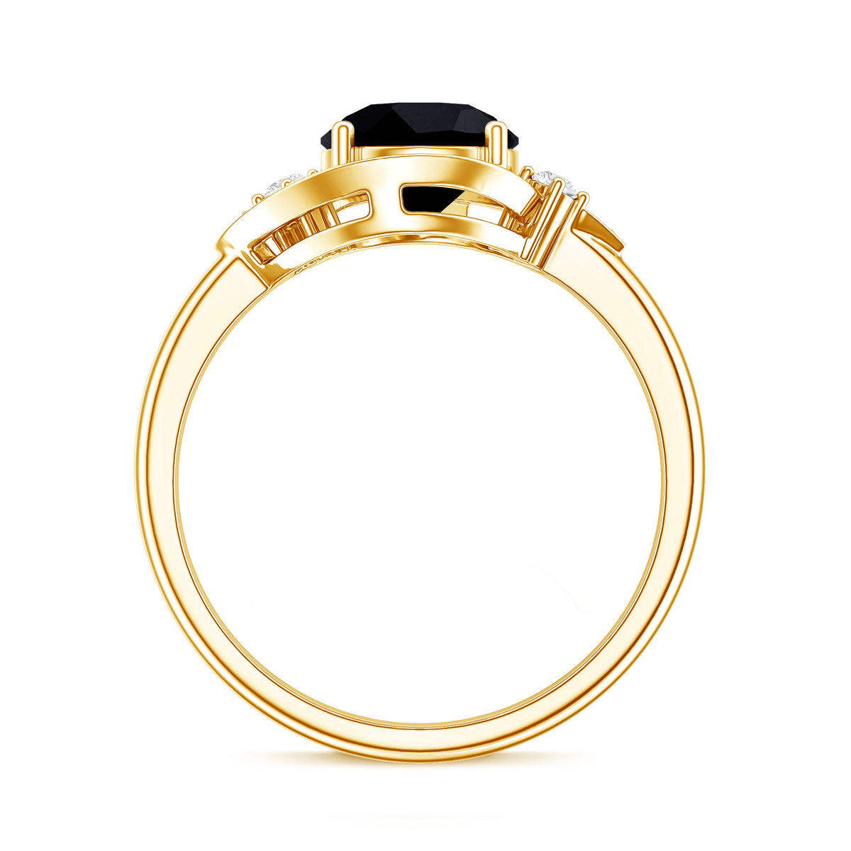 2 Carat Lab Grown Black and White Diamond Engagement Ring for Women AAAA ( Synthetic ) - Rosec Jewels