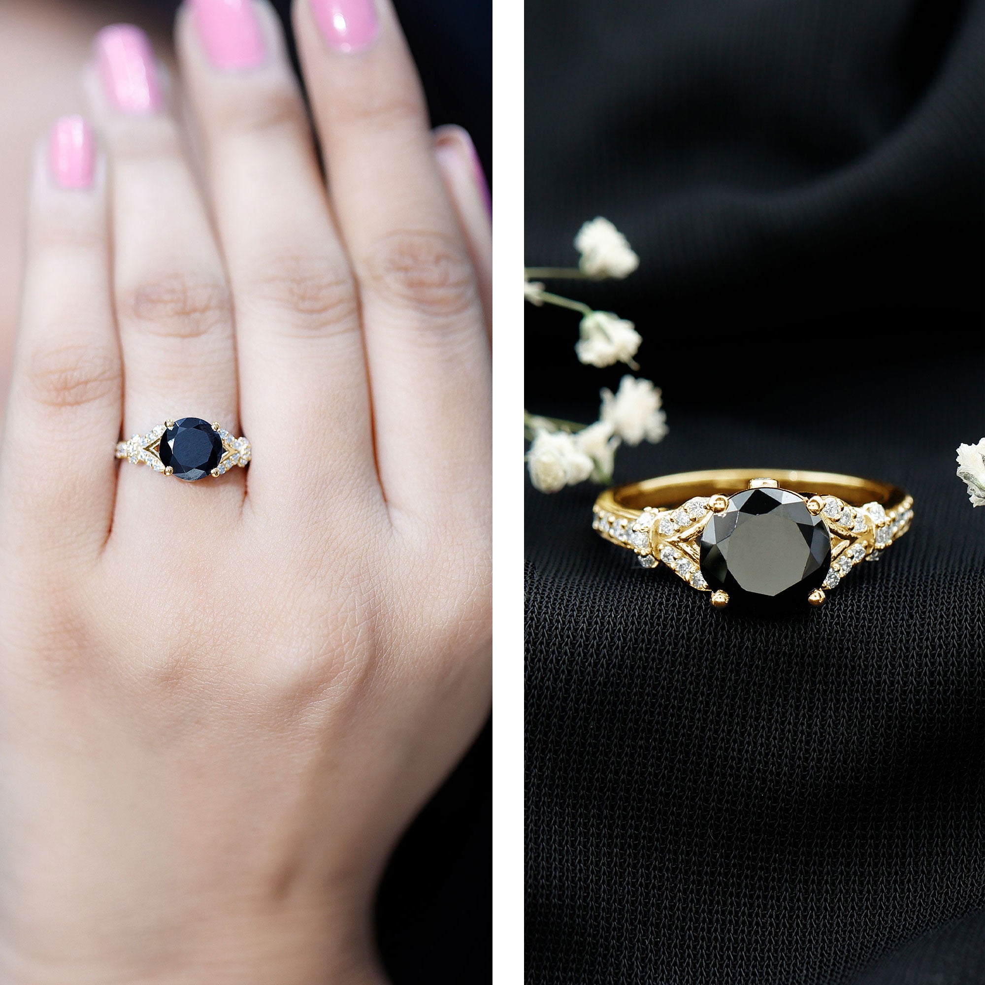 Rosec Jewels-Lab Grown Black Diamond Solitaire Engagement Ring
