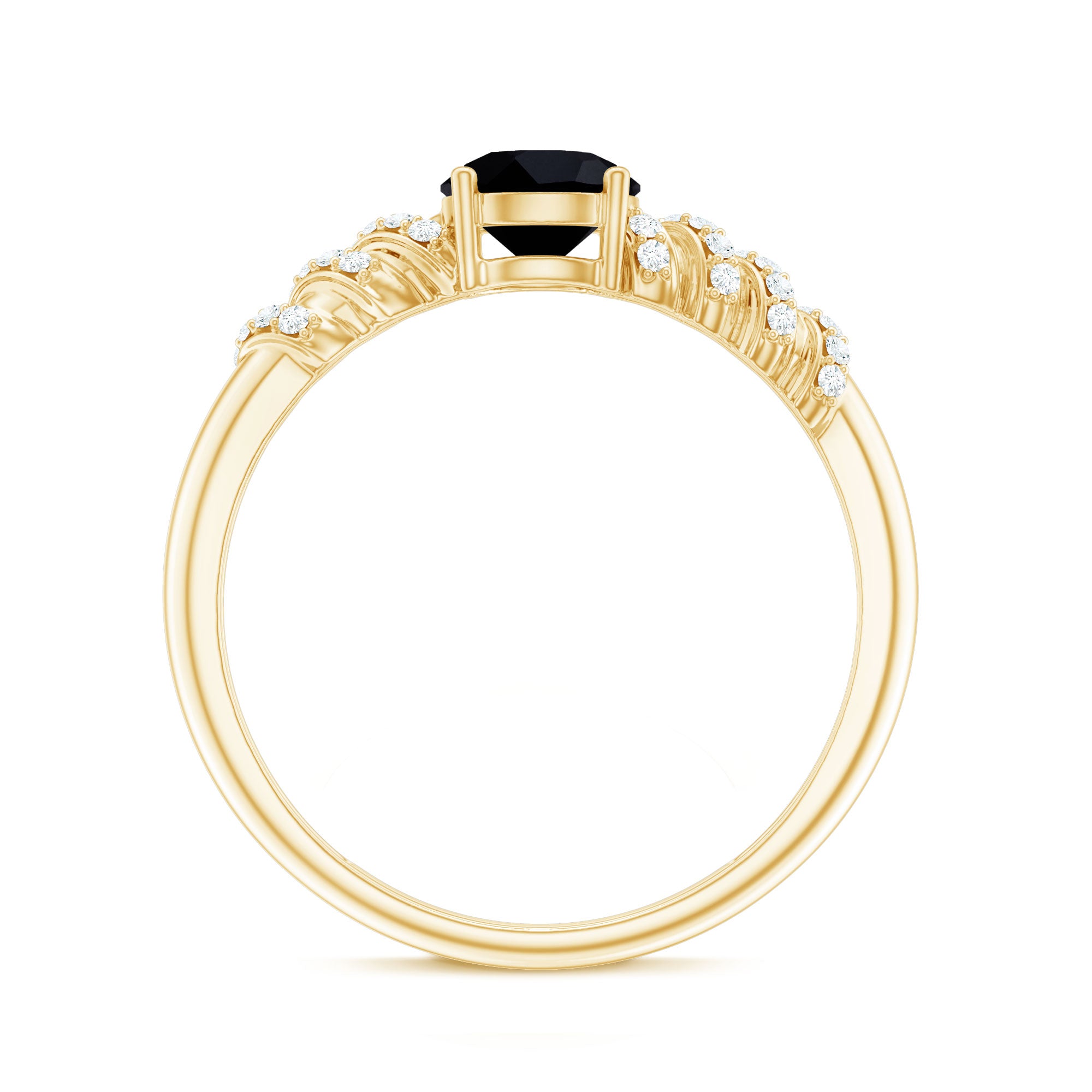 Rosec Jewels-Lab Grown Black Diamond Solitaire Promise Ring With Diamond