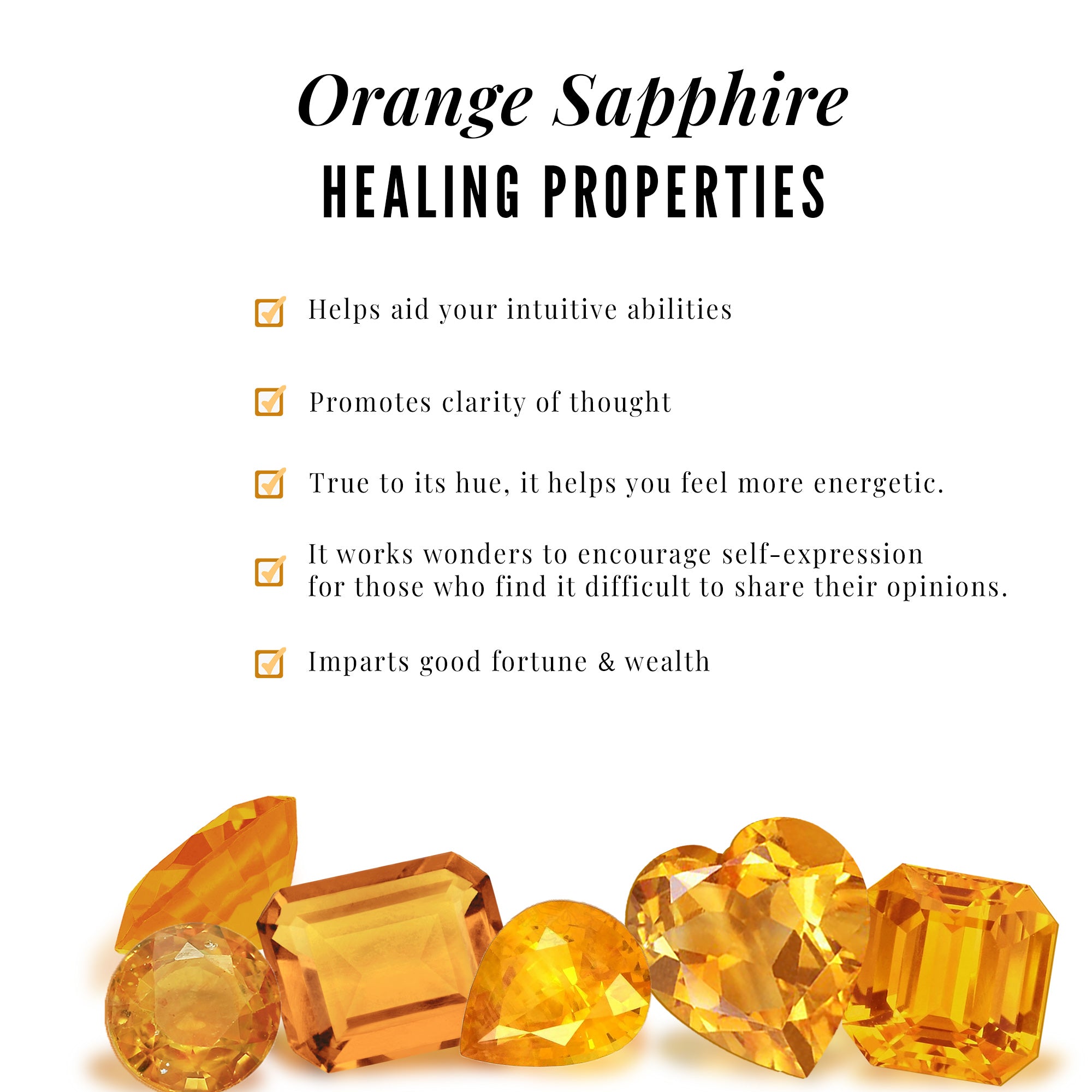 Orange Sapphire and Moissanite Heart Pendant Necklace Orange Sapphire - ( AAA ) - Quality - Rosec Jewels