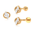 Marquise Diamond Twisted Rope Cartilage Earring Diamond - ( HI-SI ) - Color and Clarity - Rosec Jewels