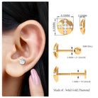 Real Diamond Gold Circle Earring for Cartilage Piercing Diamond - ( HI-SI ) - Color and Clarity - Rosec Jewels