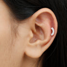 Elegant Diamond Curved Crawler Helix Earring Diamond - ( HI-SI ) - Color and Clarity - Rosec Jewels