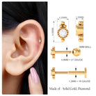Simple Gold Beaded Diamond Conch Earring Diamond - ( HI-SI ) - Color and Clarity - Rosec Jewels