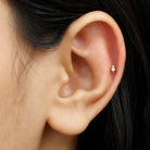 Simple Gold Beaded Diamond Conch Earring Diamond - ( HI-SI ) - Color and Clarity - Rosec Jewels