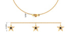 0.25 CT Black Diamond and Gold Star Charm Chain Bracelet Black Diamond - ( AAA ) - Quality - Rosec Jewels
