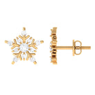 1/2 CT Moissanite Gold Snowflake Stud Earrings Moissanite - ( D-VS1 ) - Color and Clarity - Rosec Jewels