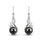 16.25 CT Designer Tahitian Pearl Drop Earrings with Diamond Tahitian pearl - ( AAA ) - Quality - Rosec Jewels