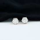 Claw Set Moissanite Solitaire Cocktail Stud earrings Moissanite - ( D-VS1 ) - Color and Clarity - Rosec Jewels
