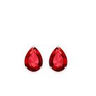 2 CT Created Ruby Pear Cut Solitaire Earrings for Women Lab Created Ruby - ( AAAA ) - Quality - Rosec Jewels
