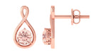 1/2 CT Elegant Morganite Infinity Solitaire Stud Earrings in Gold Morganite - ( AAA ) - Quality - Rosec Jewels