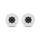 Classic Black Diamond and Diamond Stud Earrings Black Diamond - ( AAA ) - Quality - Rosec Jewels