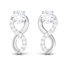 1/4 CT Certified Moissanite Infinity Stud Earrings Moissanite - ( D-VS1 ) - Color and Clarity - Rosec Jewels